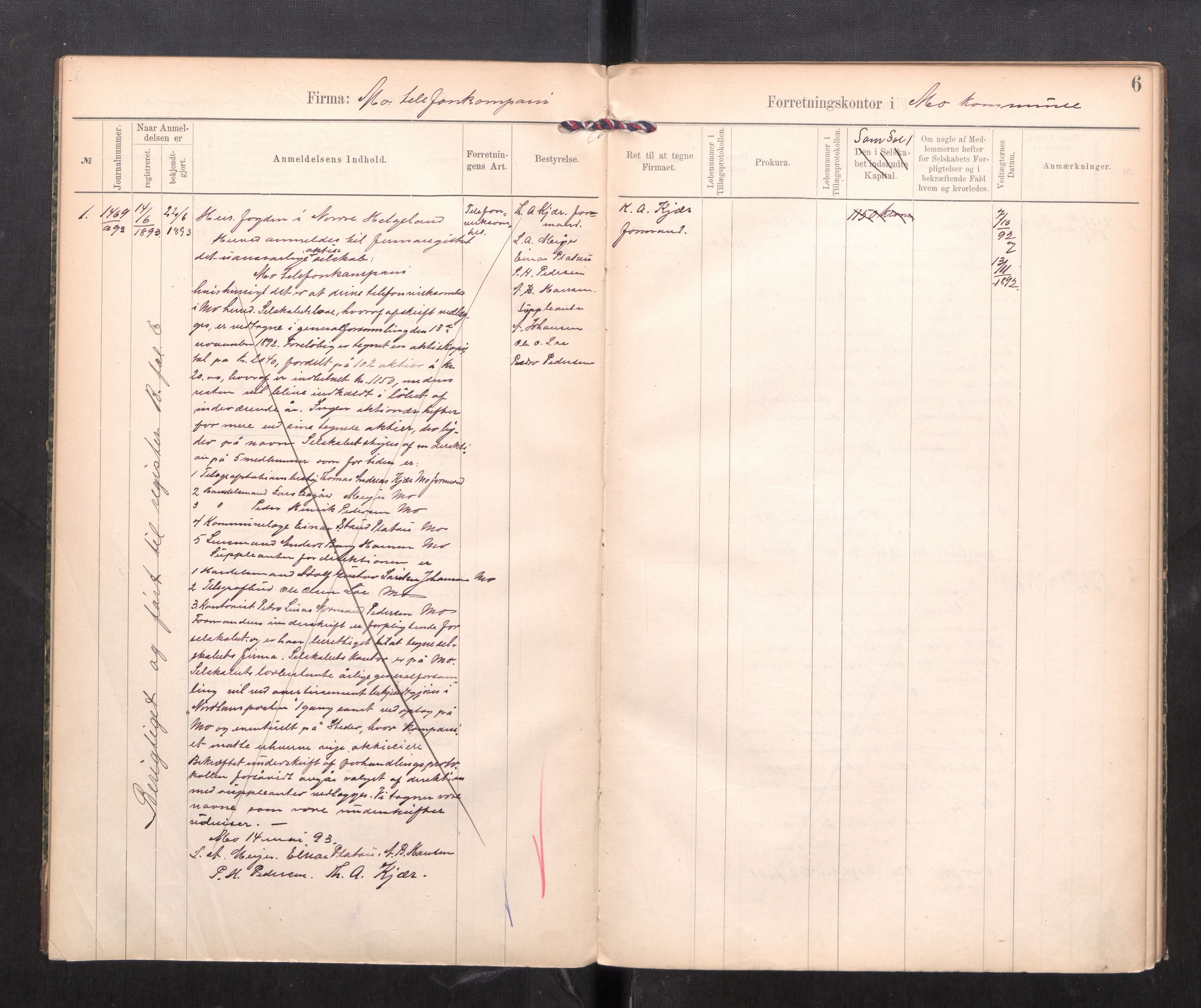 Rana sorenskriveri , AV/SAT-A-1108/2/J/Ja/Jaa/L0010: Firmaregister C, 1891-1914, s. 8