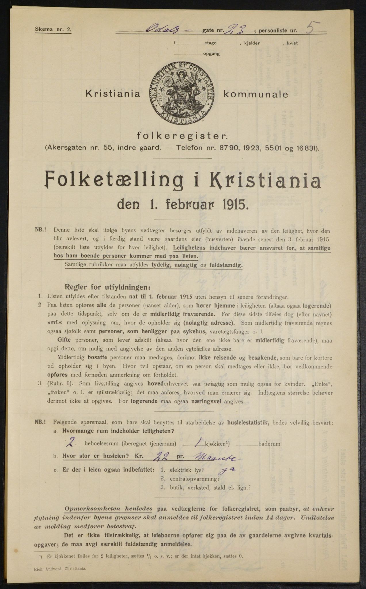 OBA, Kommunal folketelling 1.2.1915 for Kristiania, 1915, s. 73843