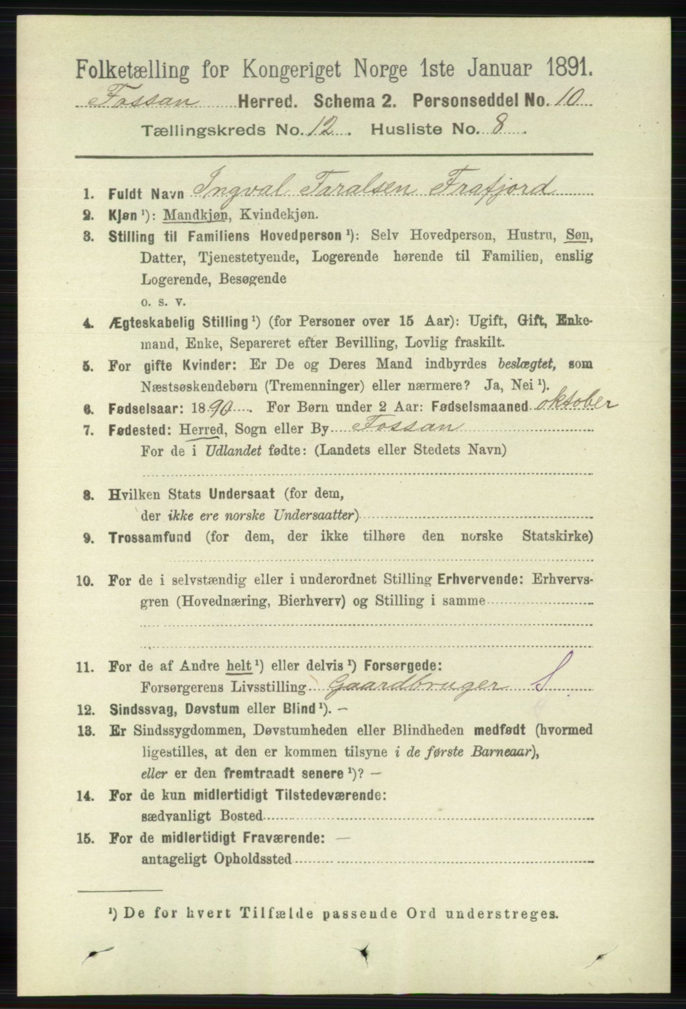 RA, Folketelling 1891 for 1129 Forsand herred, 1891, s. 1996