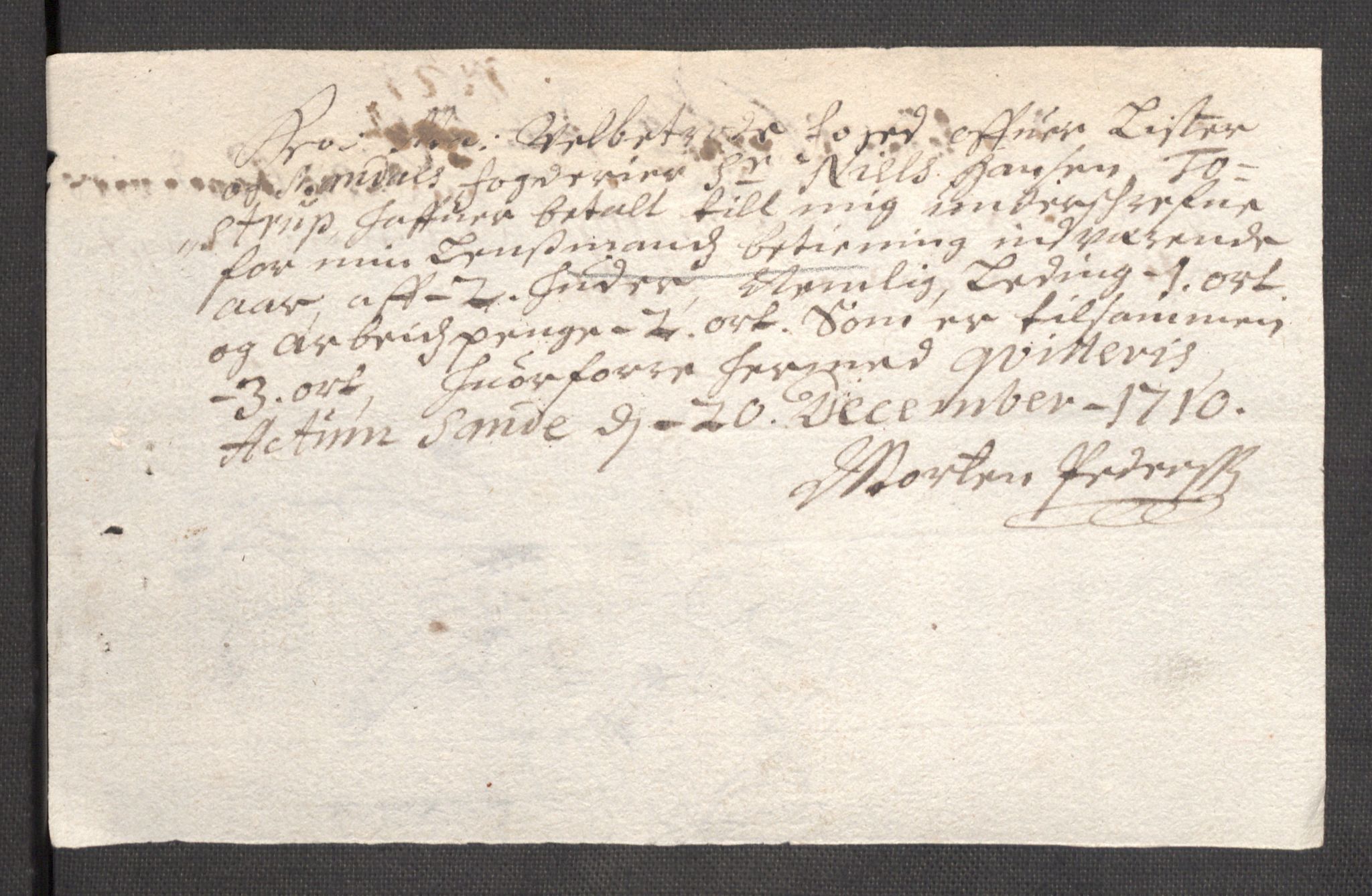 Rentekammeret inntil 1814, Reviderte regnskaper, Fogderegnskap, RA/EA-4092/R43/L2553: Fogderegnskap Lista og Mandal, 1710, s. 99