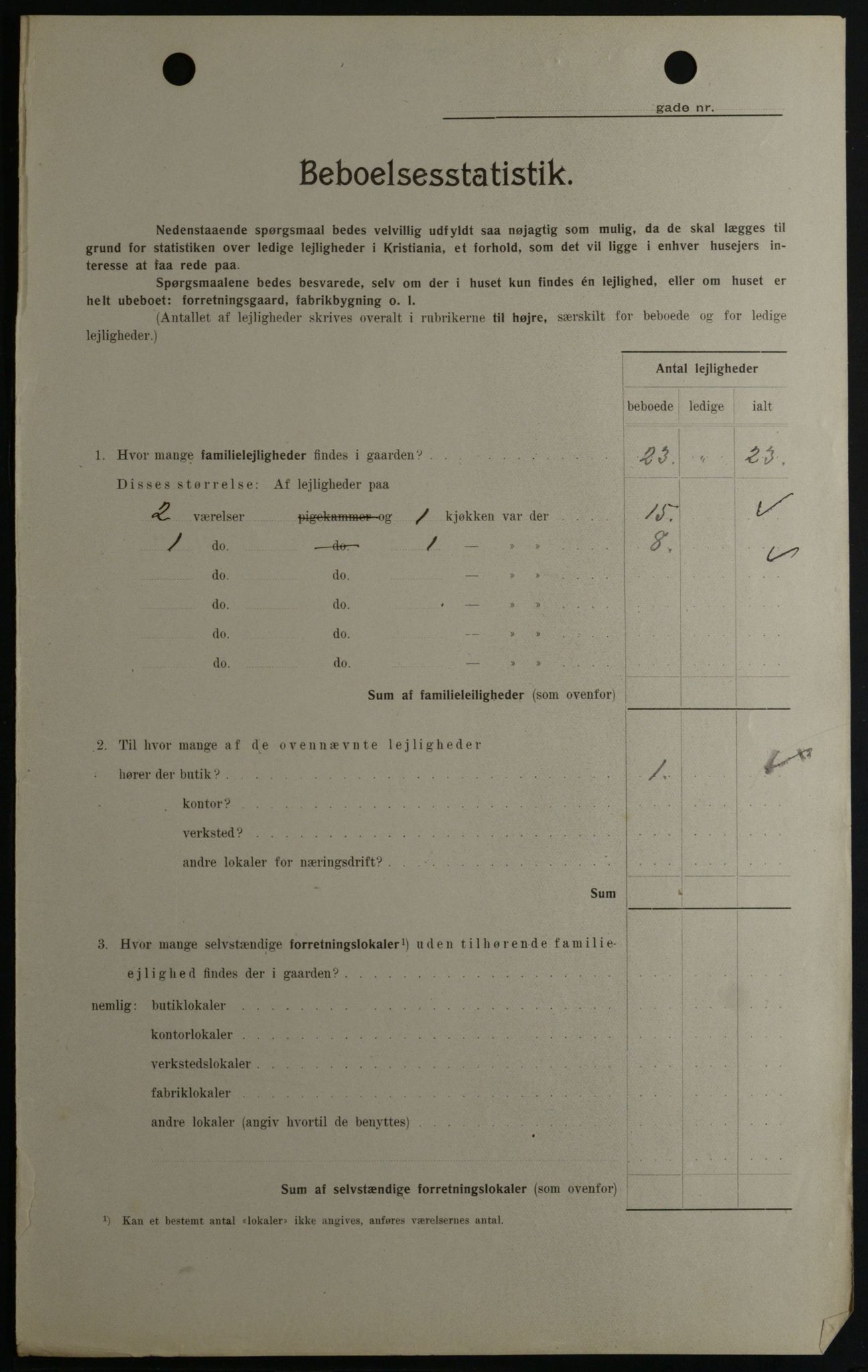 OBA, Kommunal folketelling 1.2.1908 for Kristiania kjøpstad, 1908, s. 109452