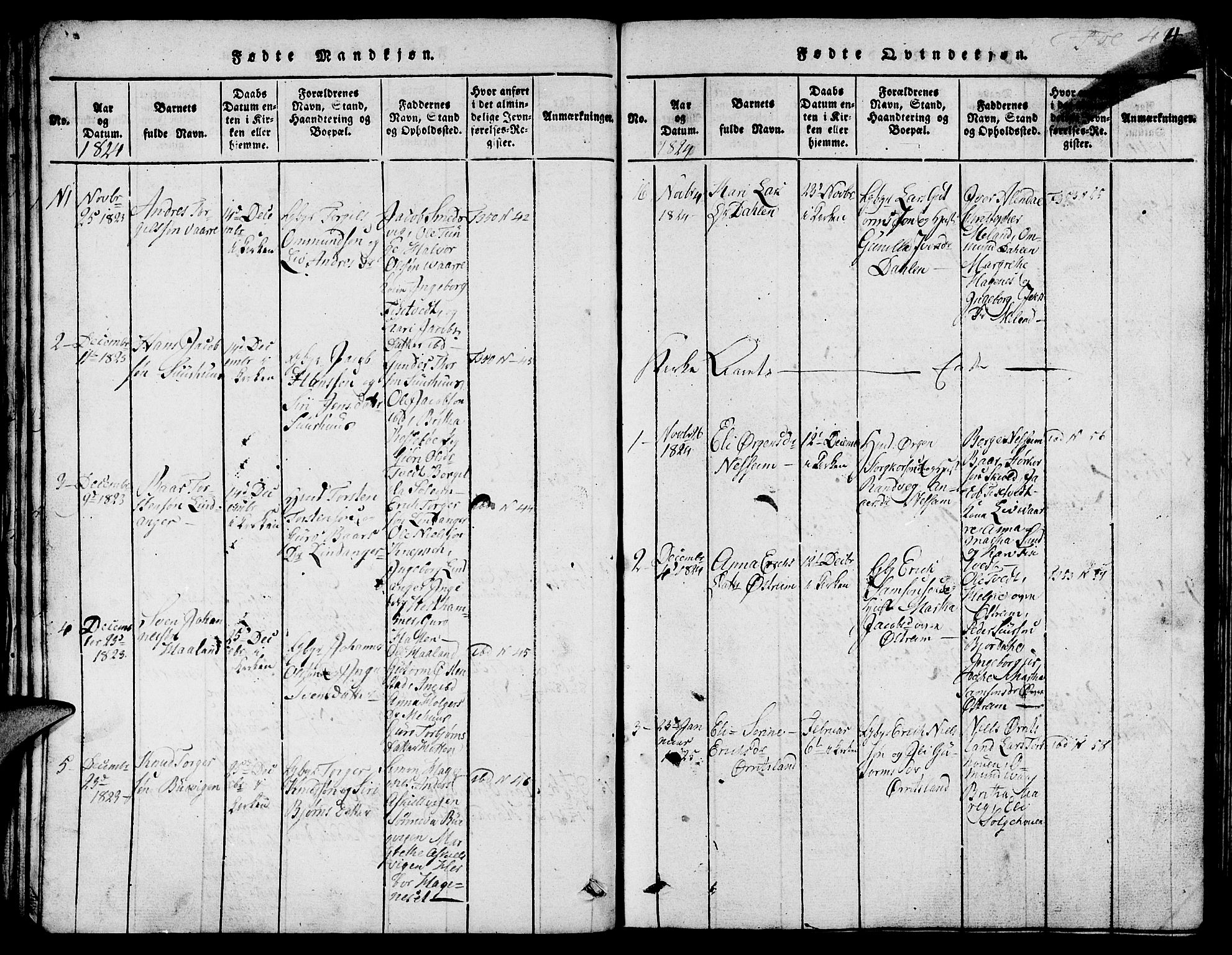 Skjold sokneprestkontor, SAST/A-101847/H/Ha/Hab/L0001: Klokkerbok nr. B 1, 1815-1835, s. 44