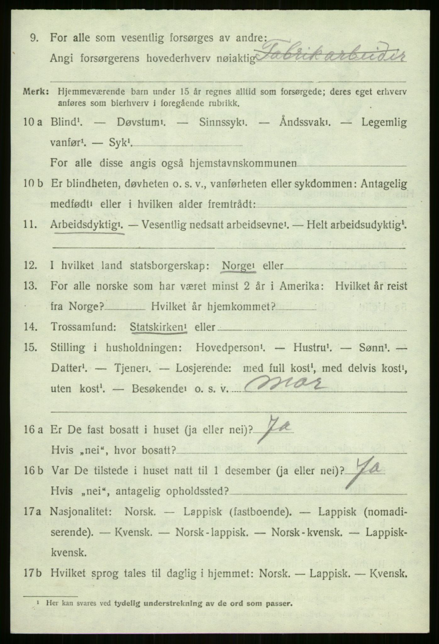 SATØ, Folketelling 1920 for 1925 Sørreisa herred, 1920, s. 4531