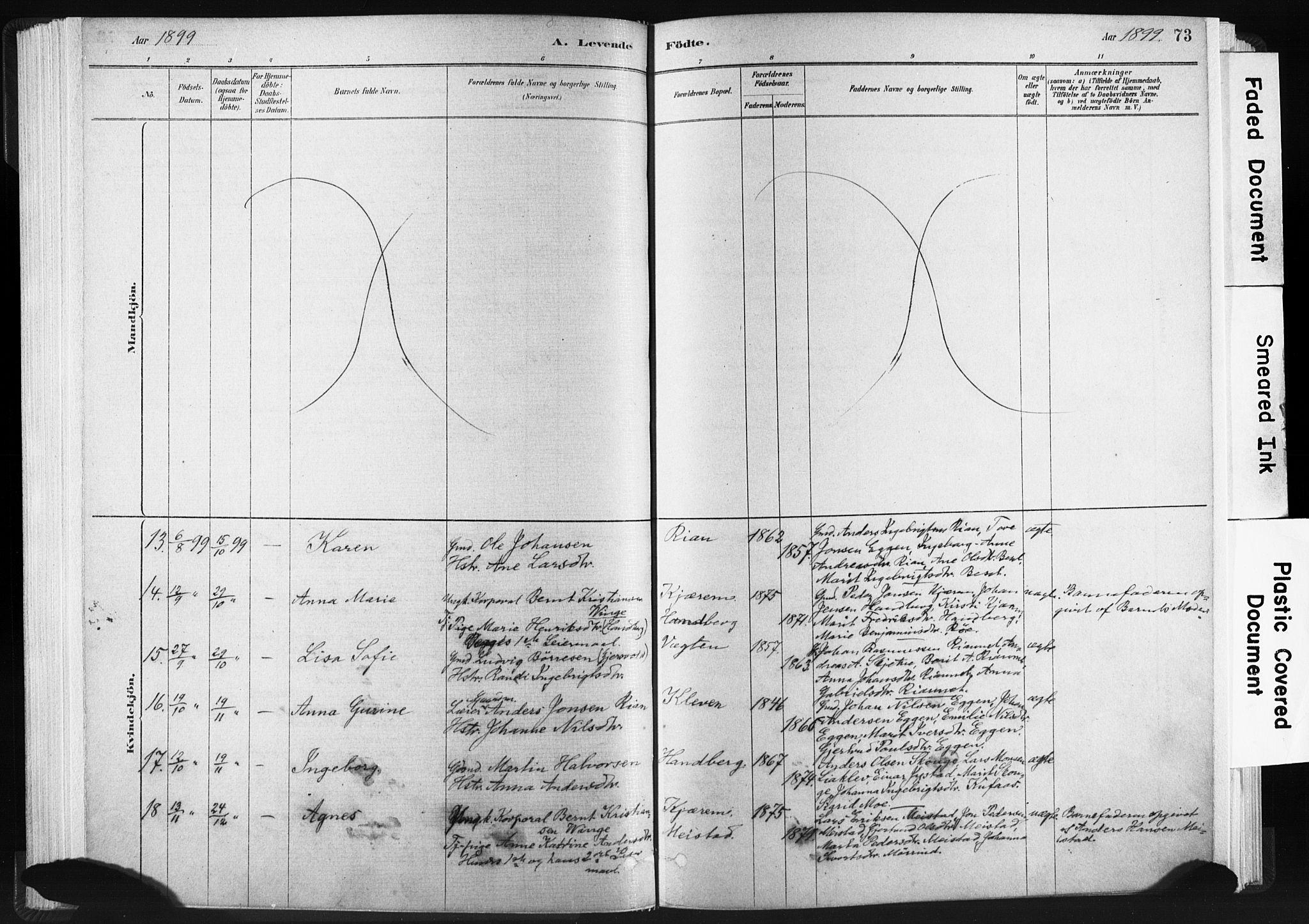 Ministerialprotokoller, klokkerbøker og fødselsregistre - Sør-Trøndelag, SAT/A-1456/665/L0773: Ministerialbok nr. 665A08, 1879-1905, s. 73