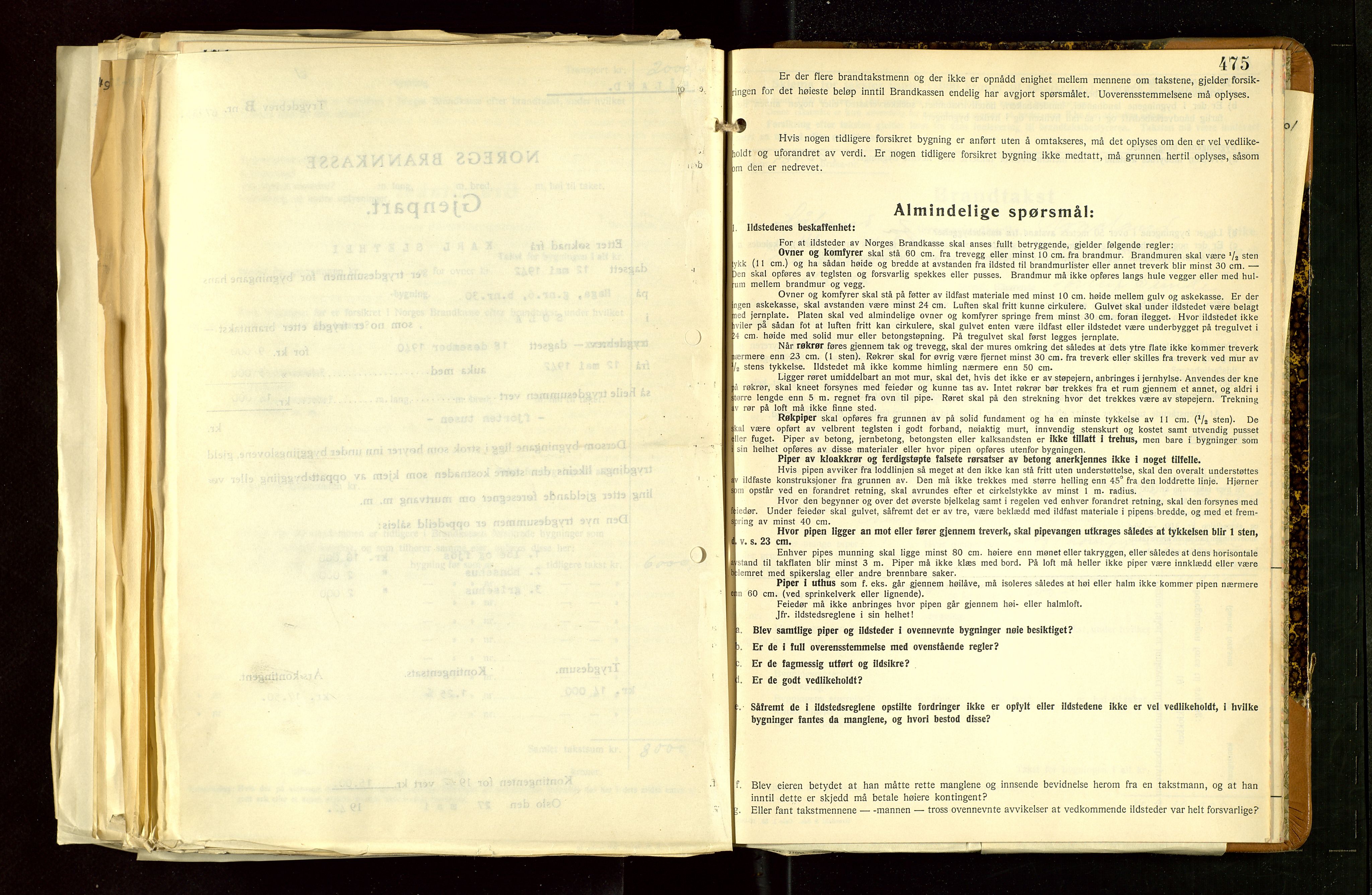 Håland lensmannskontor, AV/SAST-A-100100/Gob/L0012: "Brandtakstprotokoll" - skjematakst. Register i boken., 1938-1941, s. 474-475