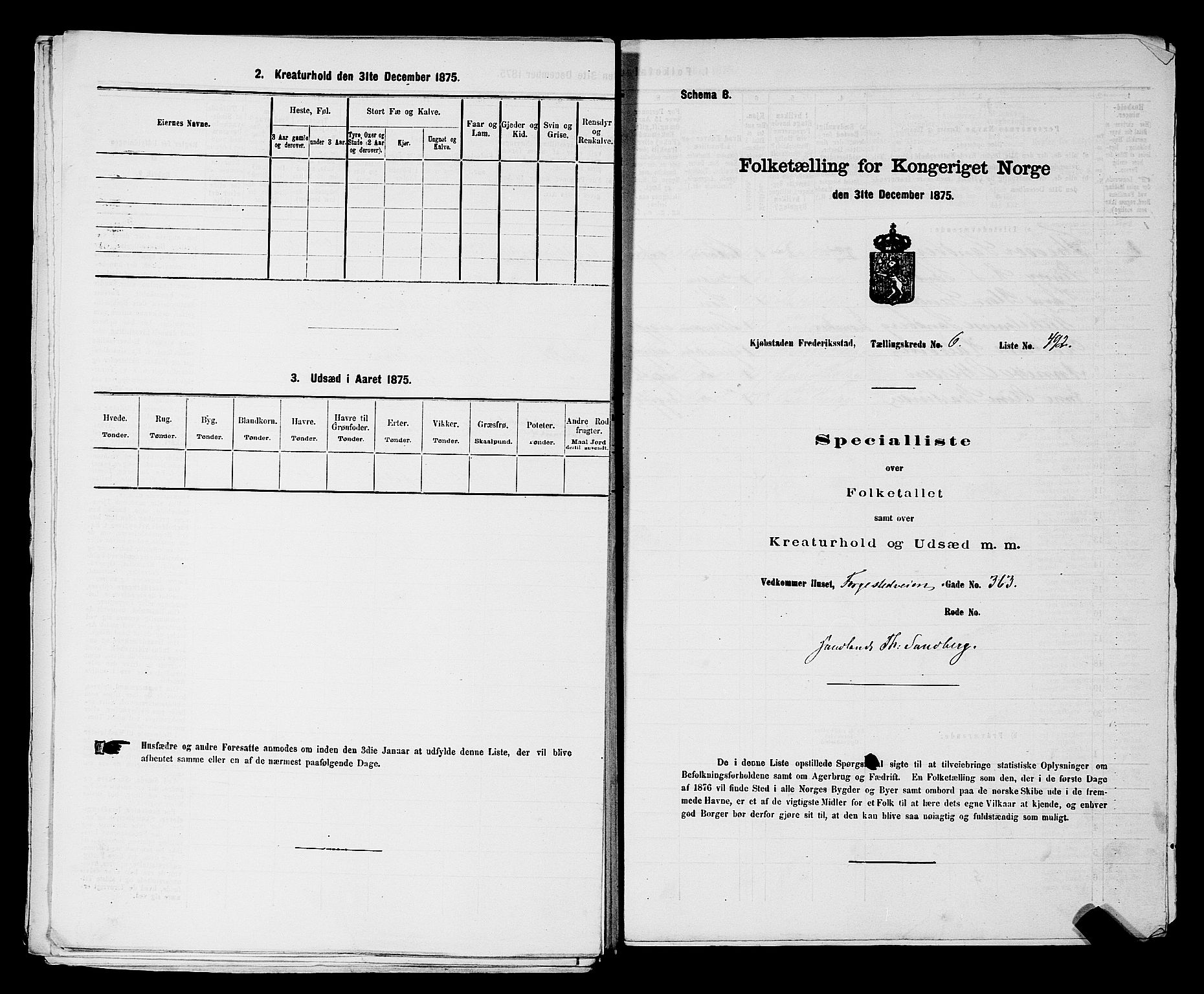 RA, Folketelling 1875 for 0103B Fredrikstad prestegjeld, Fredrikstad kjøpstad, 1875, s. 1141