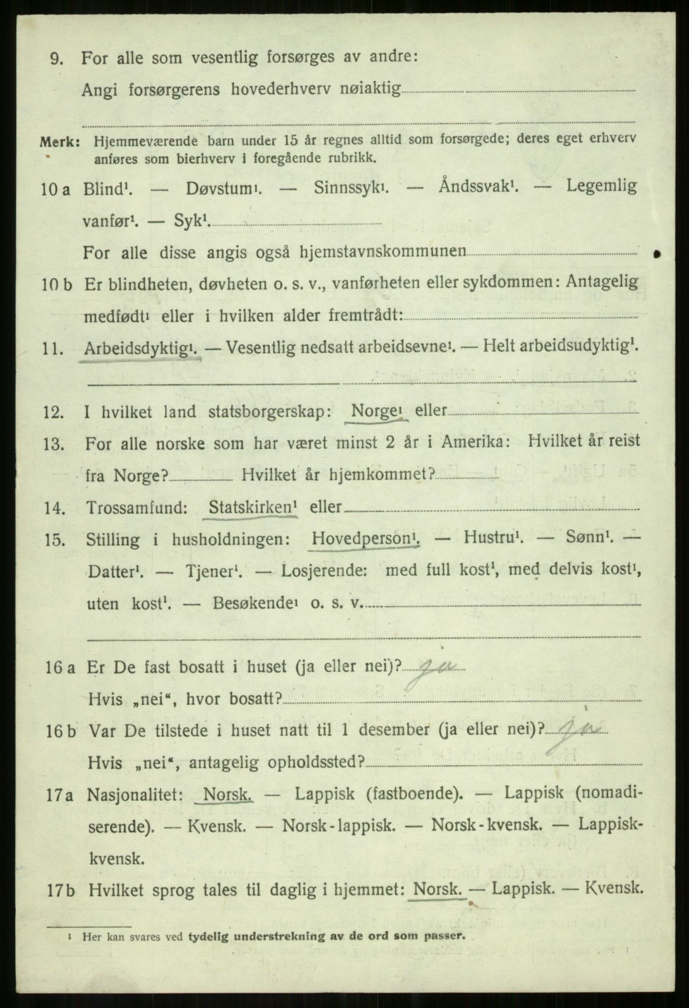 SATØ, Folketelling 1920 for 1921 Salangen herred, 1920, s. 1151