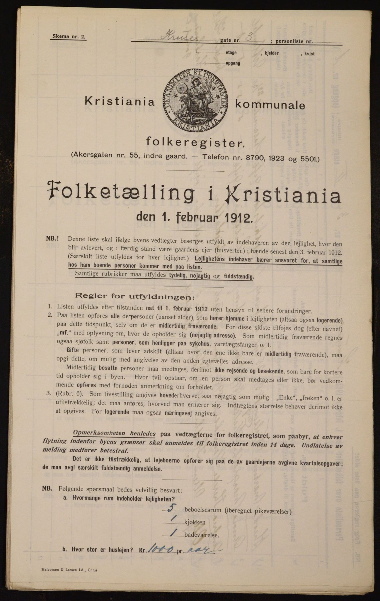 OBA, Kommunal folketelling 1.2.1912 for Kristiania, 1912, s. 55217