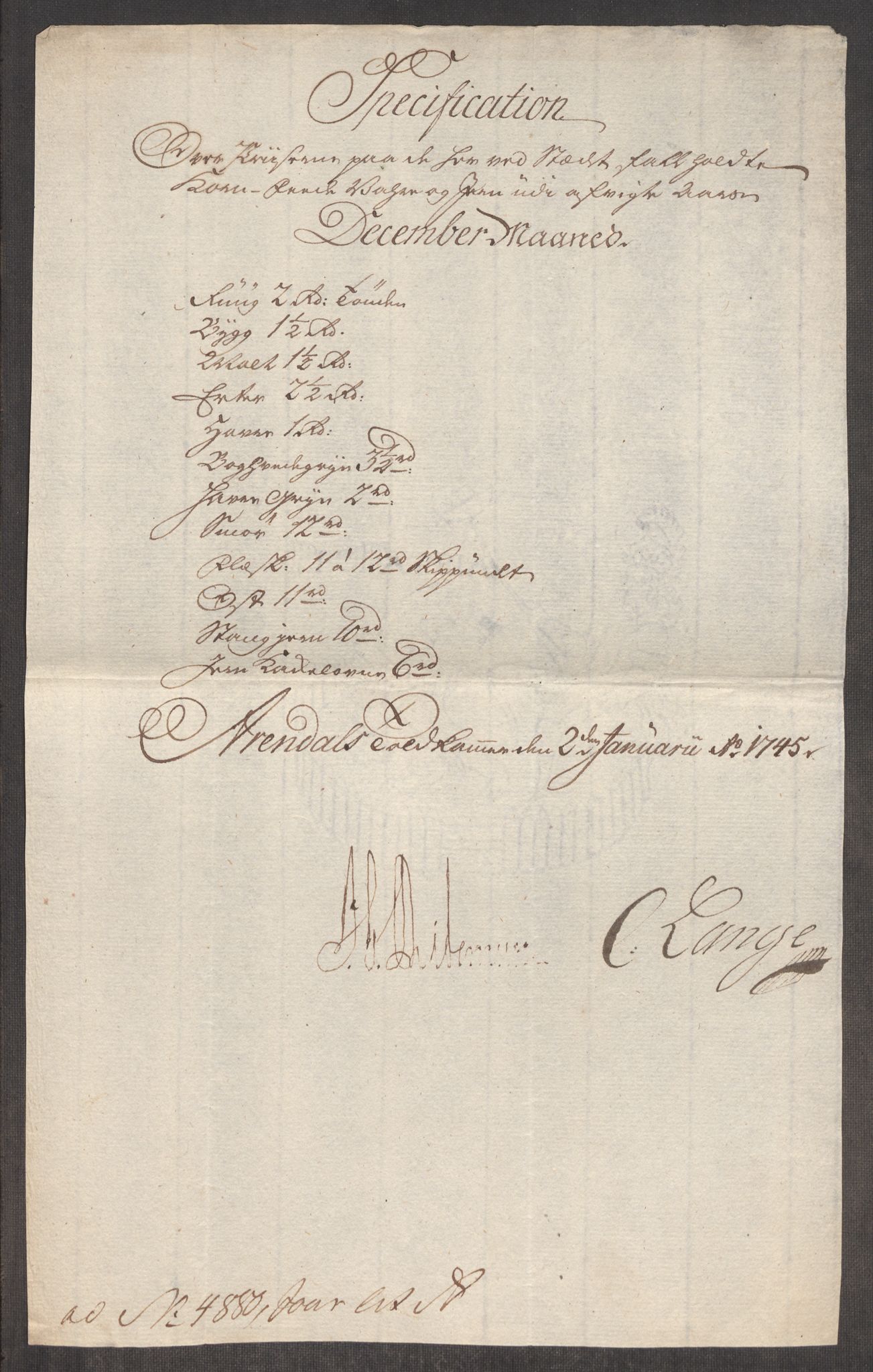 Rentekammeret inntil 1814, Realistisk ordnet avdeling, AV/RA-EA-4070/Oe/L0003: [Ø1]: Priskuranter, 1745-1748, s. 160