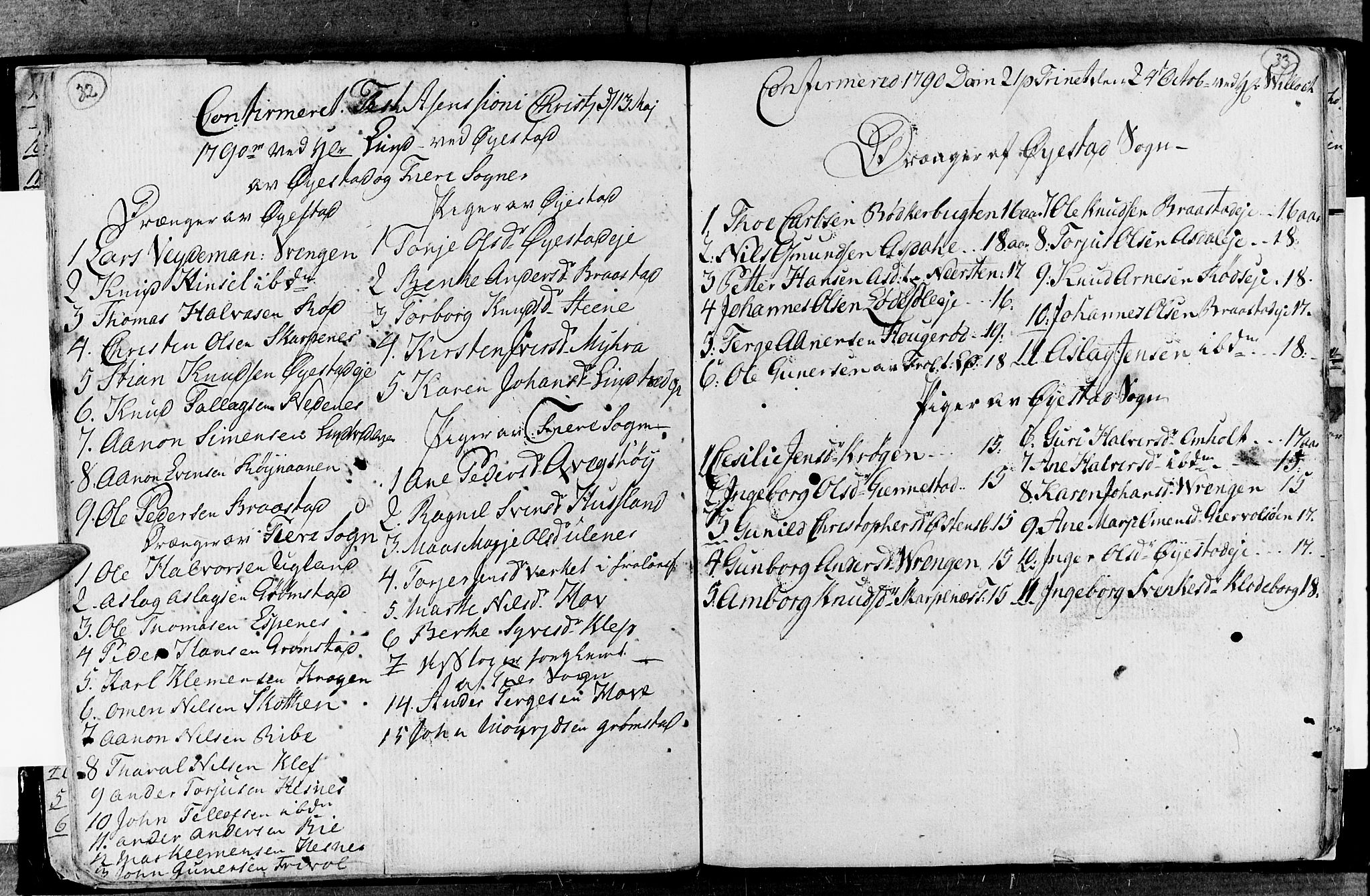 Øyestad sokneprestkontor, SAK/1111-0049/F/Fa/L0010: Ministerialbok nr. A 10, 1774-1810, s. 32-33