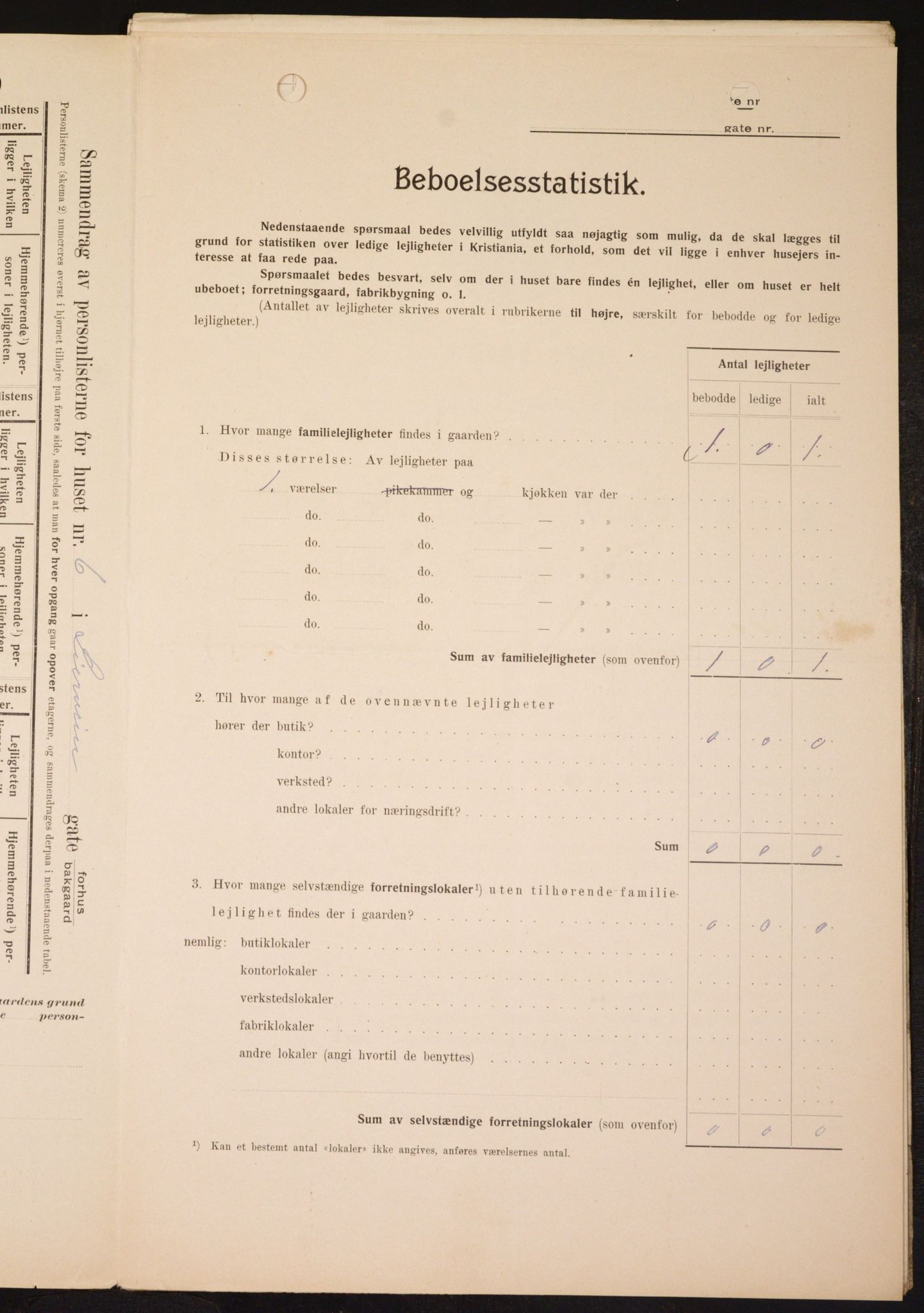 OBA, Kommunal folketelling 1.2.1909 for Kristiania kjøpstad, 1909, s. 52473