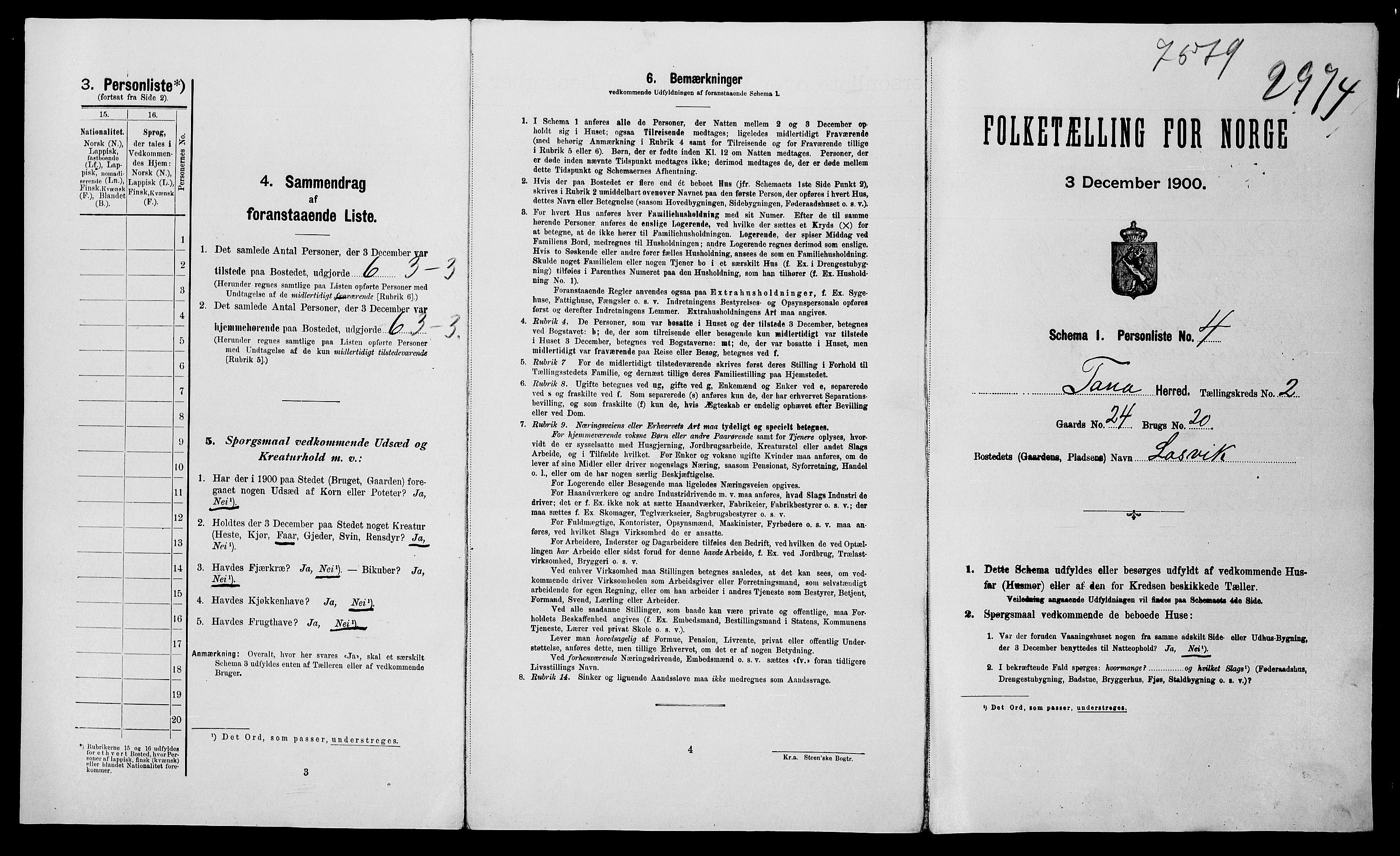 SATØ, Folketelling 1900 for 2025 Tana herred, 1900, s. 216