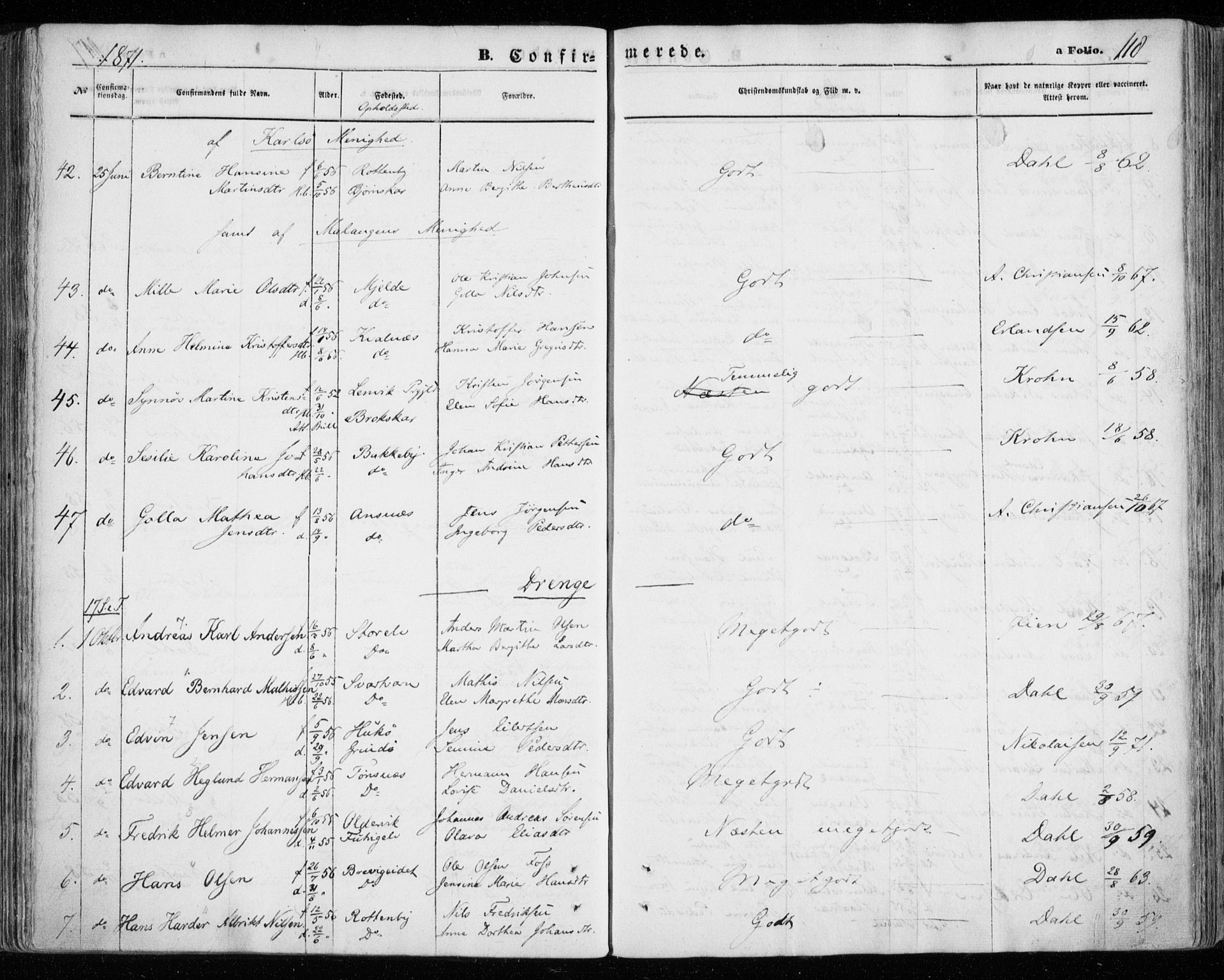 Tromsøysund sokneprestkontor, AV/SATØ-S-1304/G/Ga/L0002kirke: Ministerialbok nr. 2, 1867-1875, s. 118