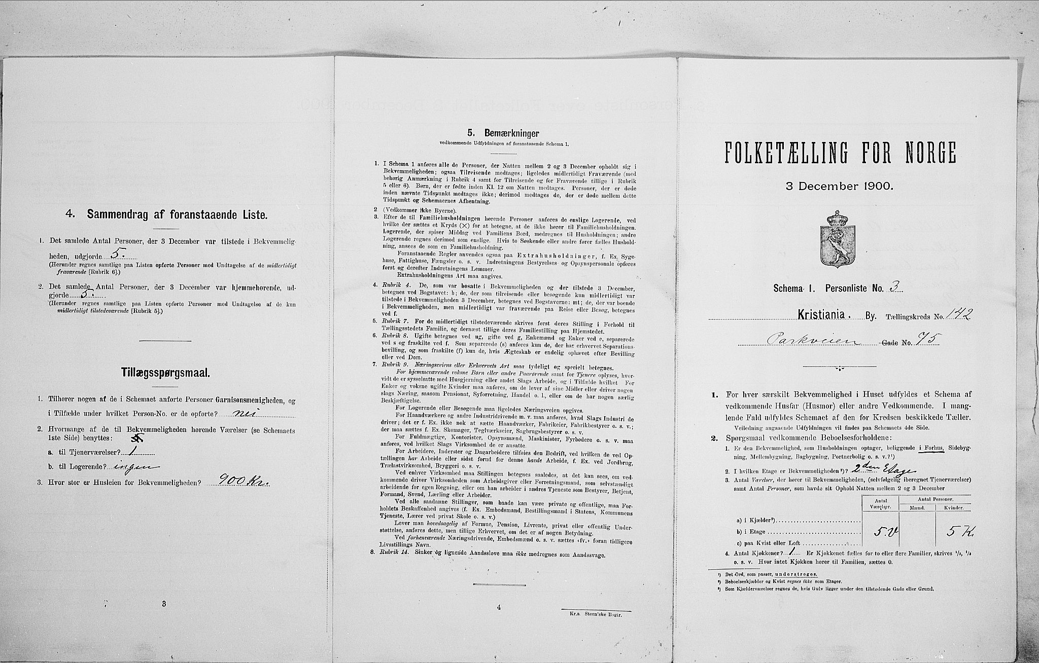SAO, Folketelling 1900 for 0301 Kristiania kjøpstad, 1900, s. 70715