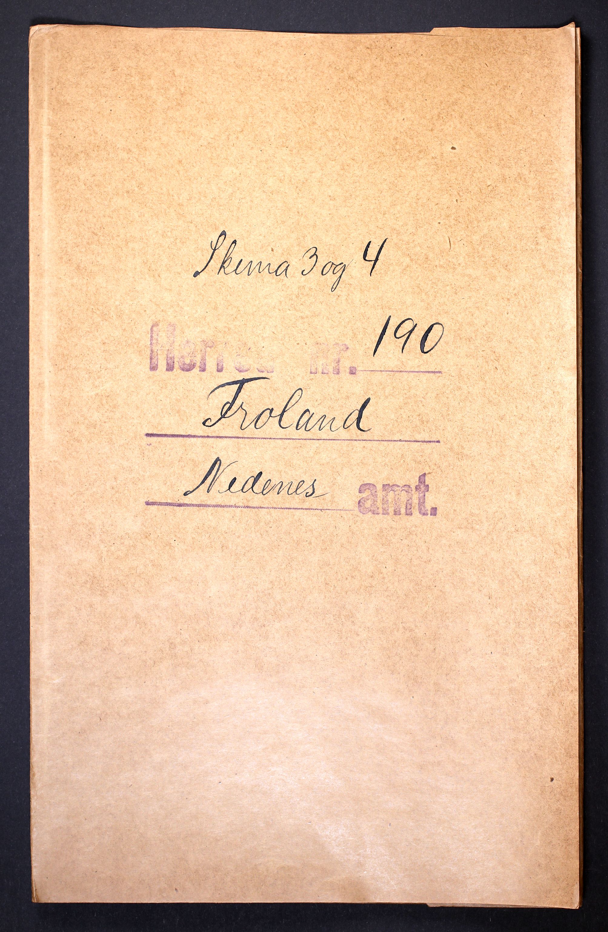 RA, Folketelling 1910 for 0919 Froland herred, 1910, s. 1