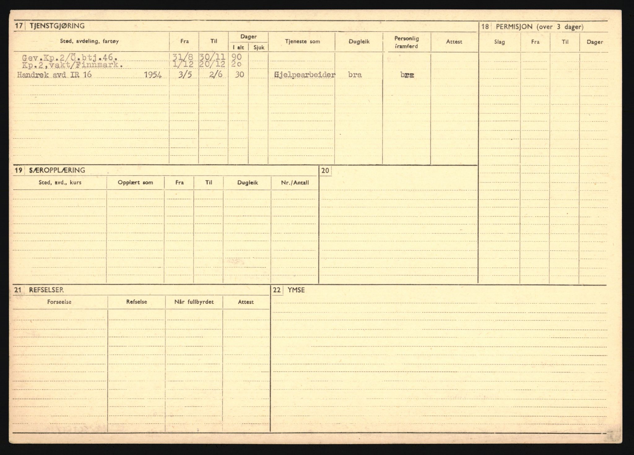 Forsvaret, Troms infanteriregiment nr. 16, AV/RA-RAFA-3146/P/Pa/L0024/0002: Rulleblad / Rulleblad for regimentets menige mannskaper, årsklasse 1941, 1941, s. 421