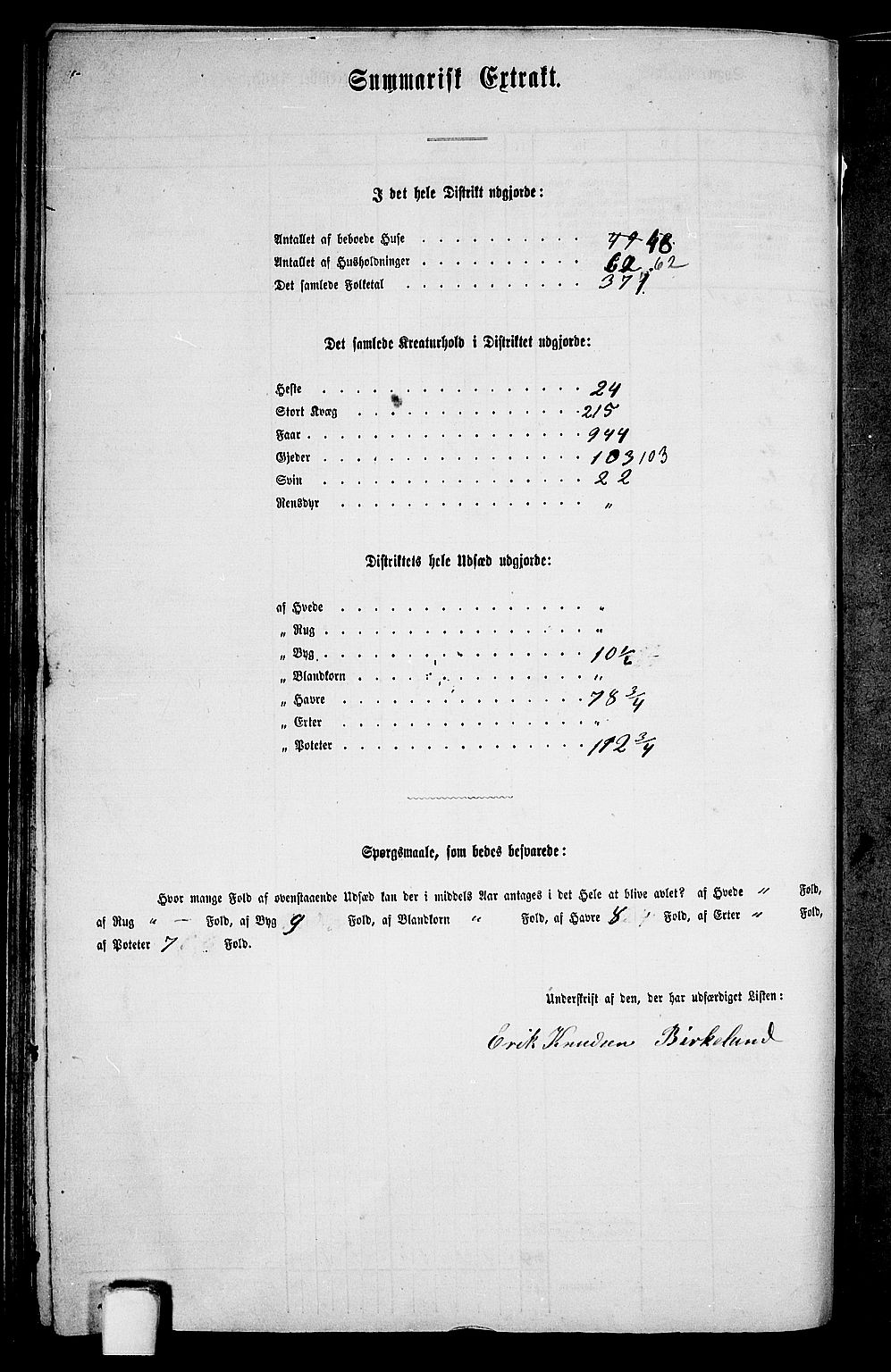 RA, Folketelling 1865 for 1128P Høgsfjord prestegjeld, 1865, s. 109