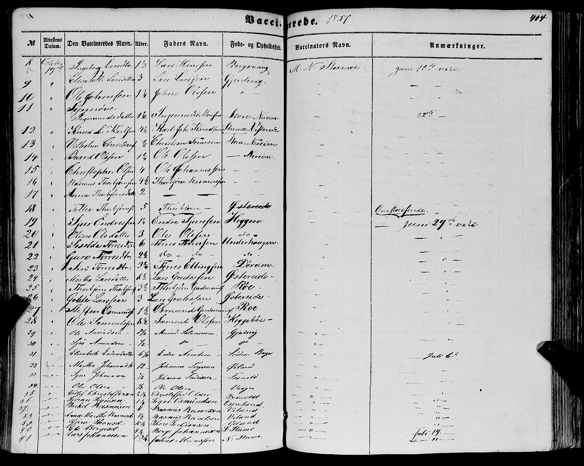 Fjelberg sokneprestembete, AV/SAB-A-75201/H/Haa: Ministerialbok nr. A 7, 1851-1867, s. 404