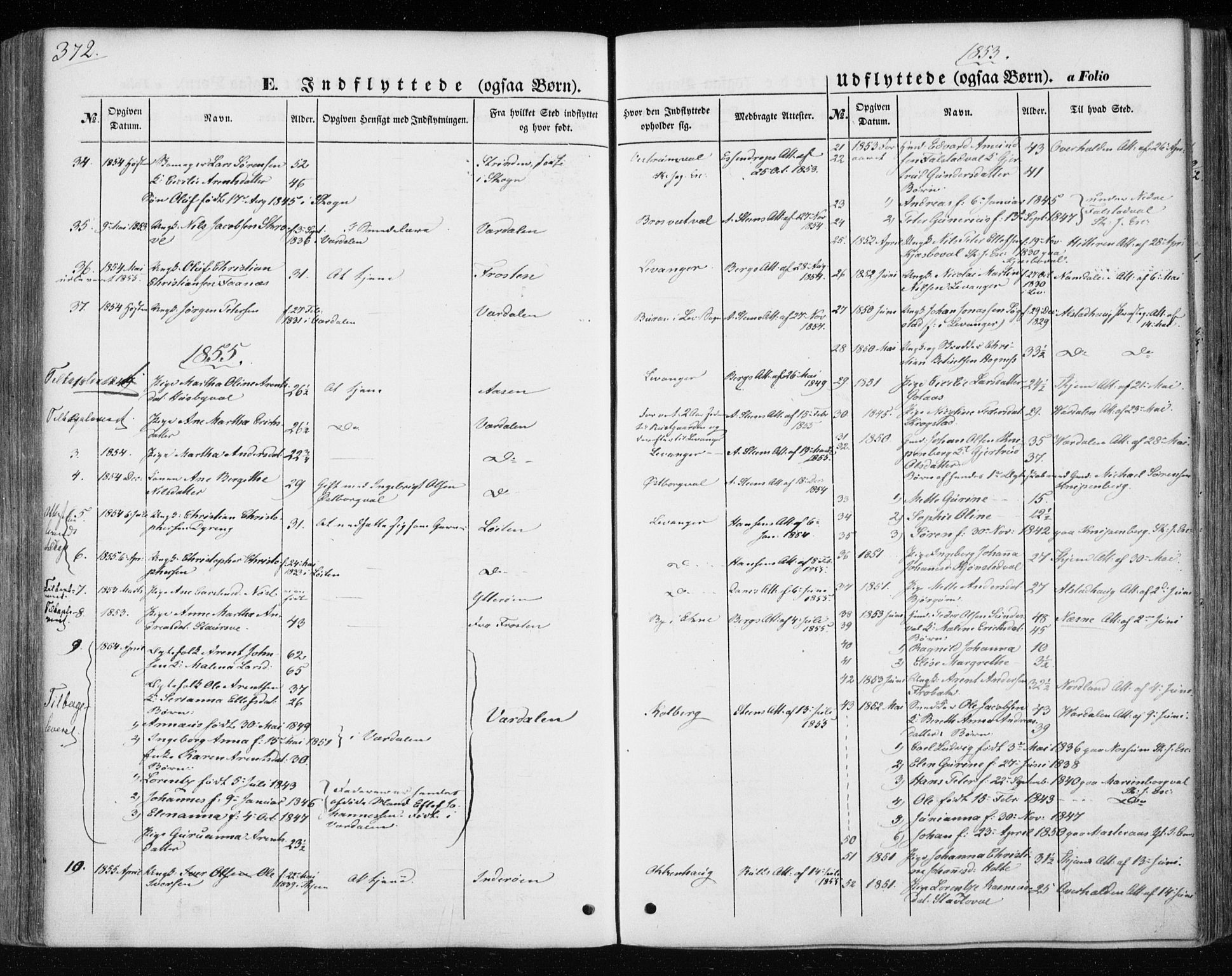 Ministerialprotokoller, klokkerbøker og fødselsregistre - Nord-Trøndelag, AV/SAT-A-1458/717/L0154: Ministerialbok nr. 717A07 /1, 1850-1862, s. 372