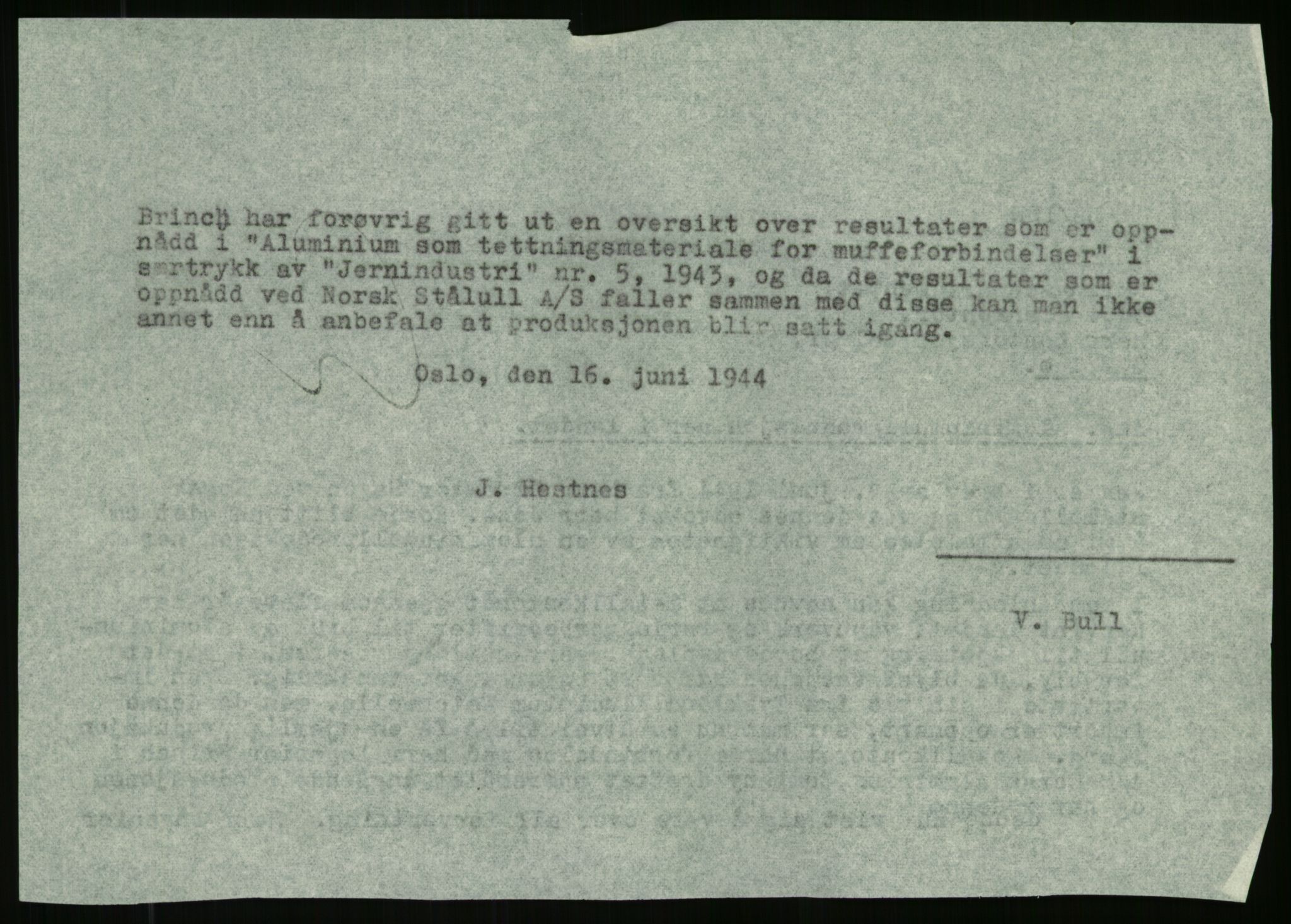 Direktoratet for industriforsyning, Sekretariatet, AV/RA-S-4153/D/Df/L0054: 9. Metallkontoret, 1940-1945, s. 406