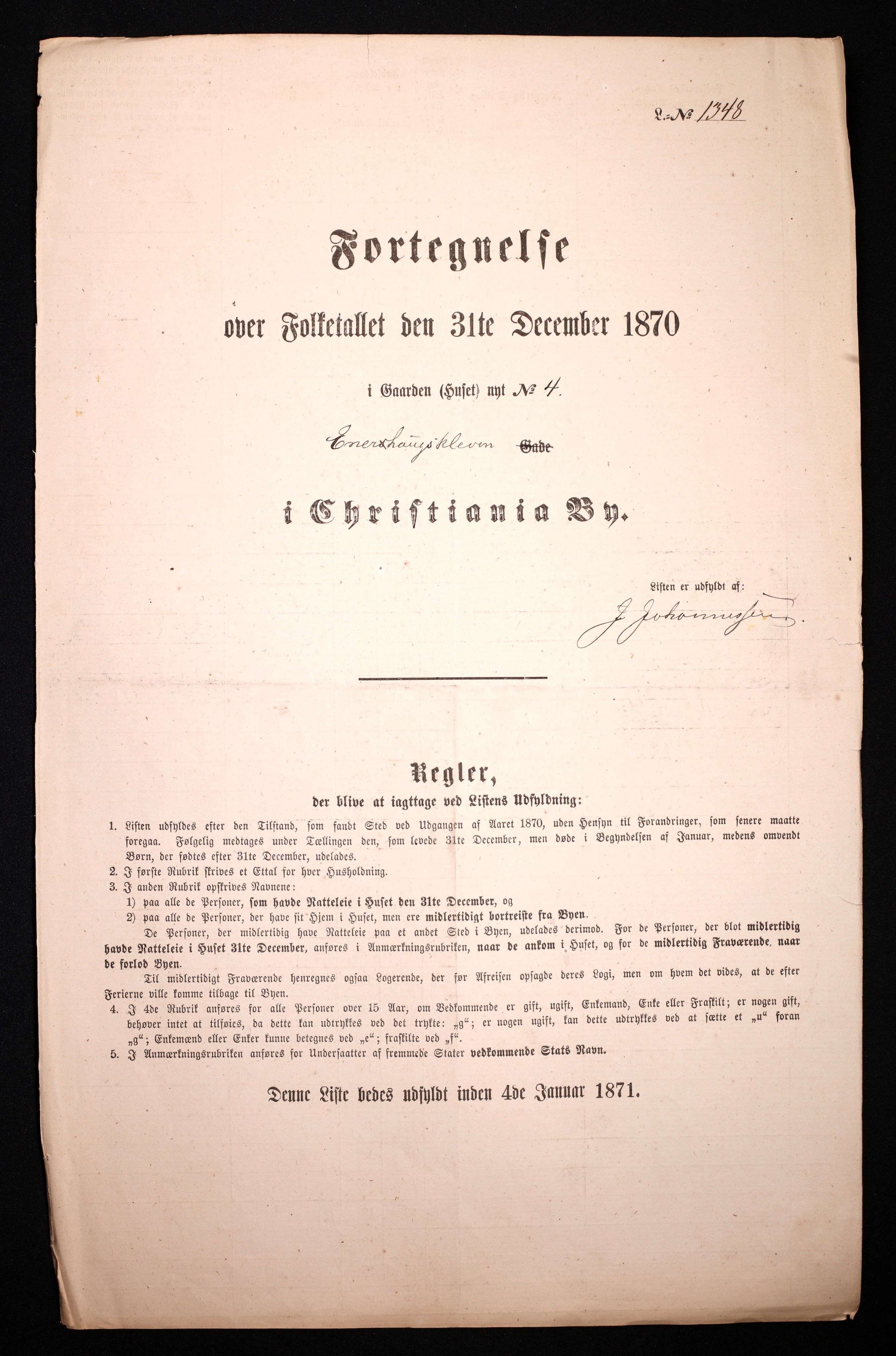 RA, Folketelling 1870 for 0301 Kristiania kjøpstad, 1870, s. 870