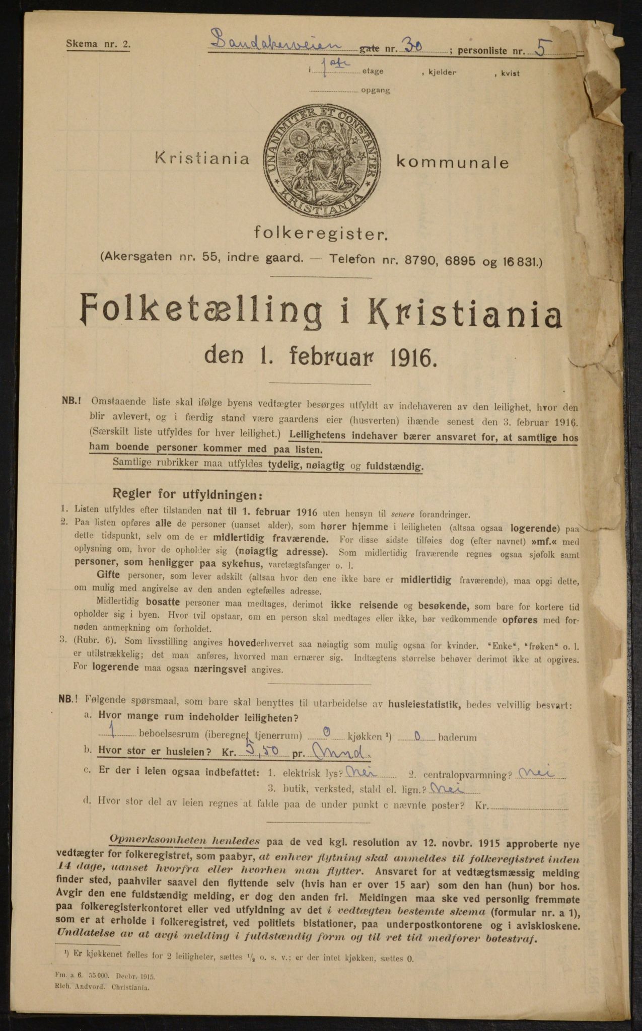 OBA, Kommunal folketelling 1.2.1916 for Kristiania, 1916, s. 89234