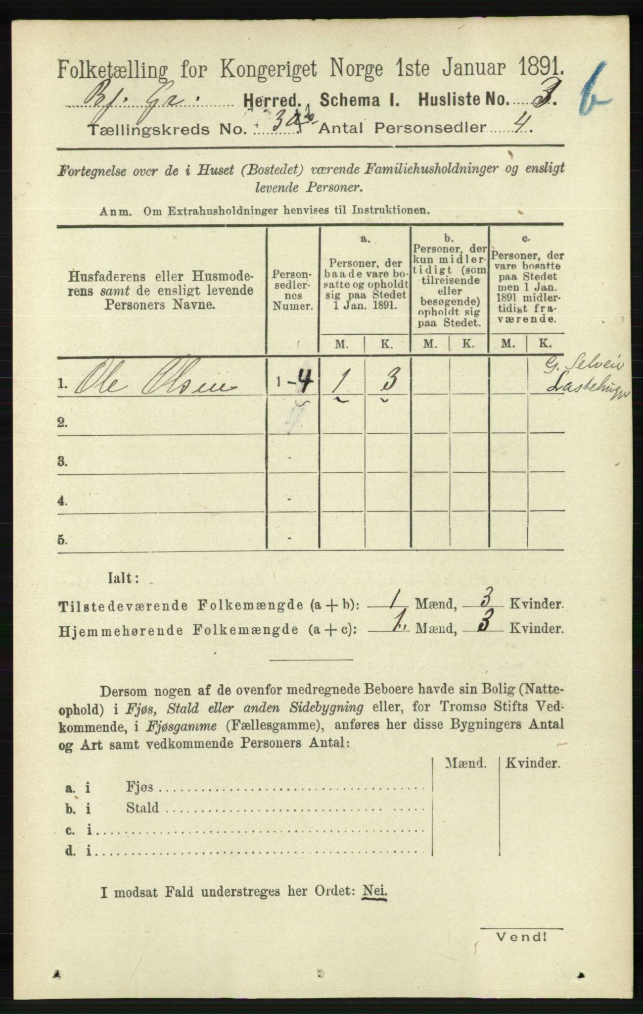 RA, Folketelling 1891 for 1024 Bjelland og Grindheim herred, 1891, s. 1751