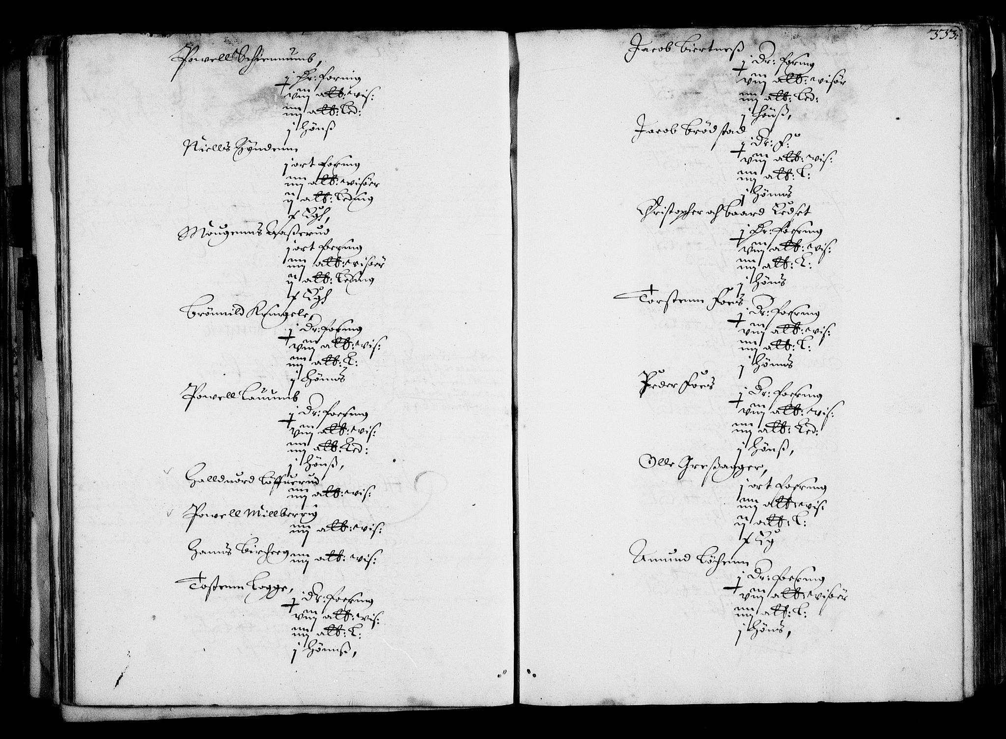 Rentekammeret inntil 1814, Realistisk ordnet avdeling, AV/RA-EA-4070/N/Na/L0001: [XI f]: Akershus stifts jordebok, 1652, s. 332b-333a