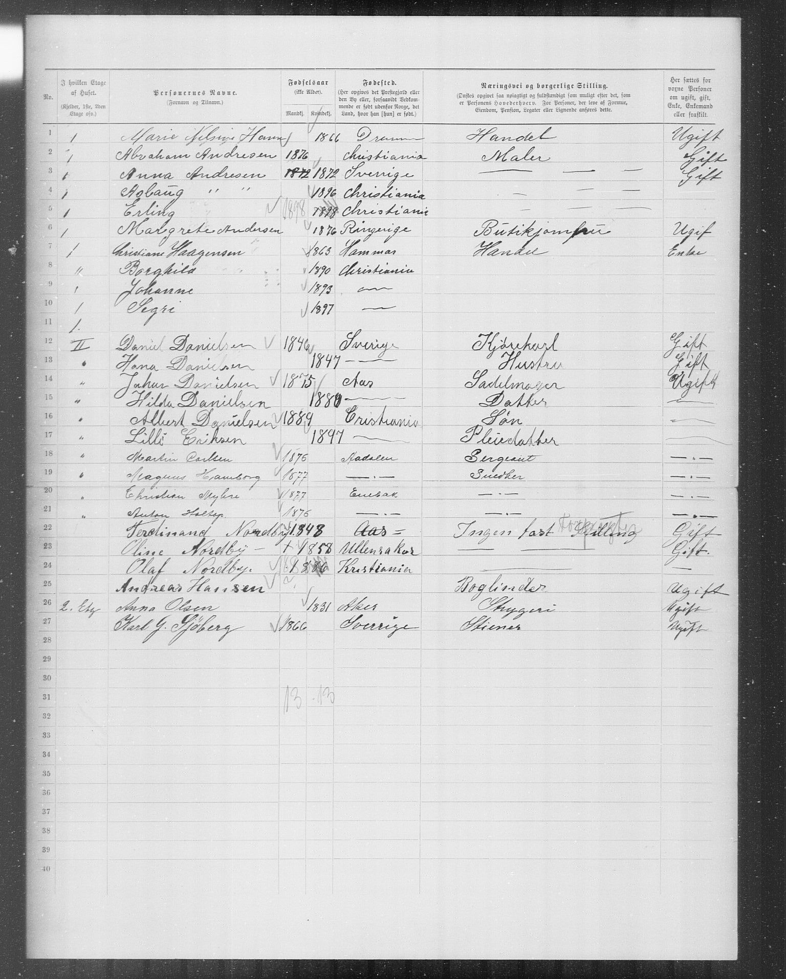 OBA, Kommunal folketelling 31.12.1899 for Kristiania kjøpstad, 1899, s. 11015