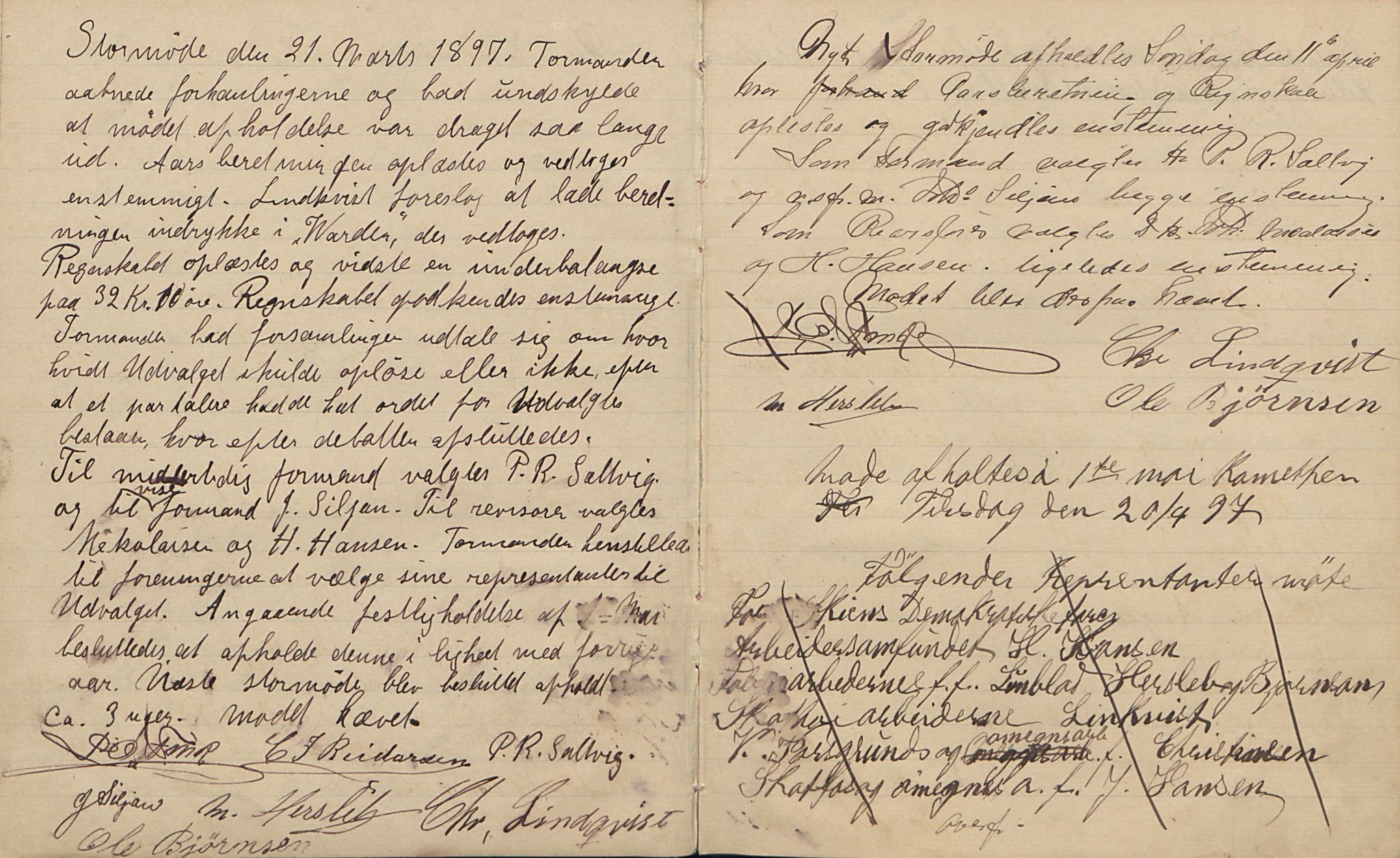 Fagforeningenes fellesudvalg, AAT/A-806201/A/L0001: Møtebok, 1895-1896