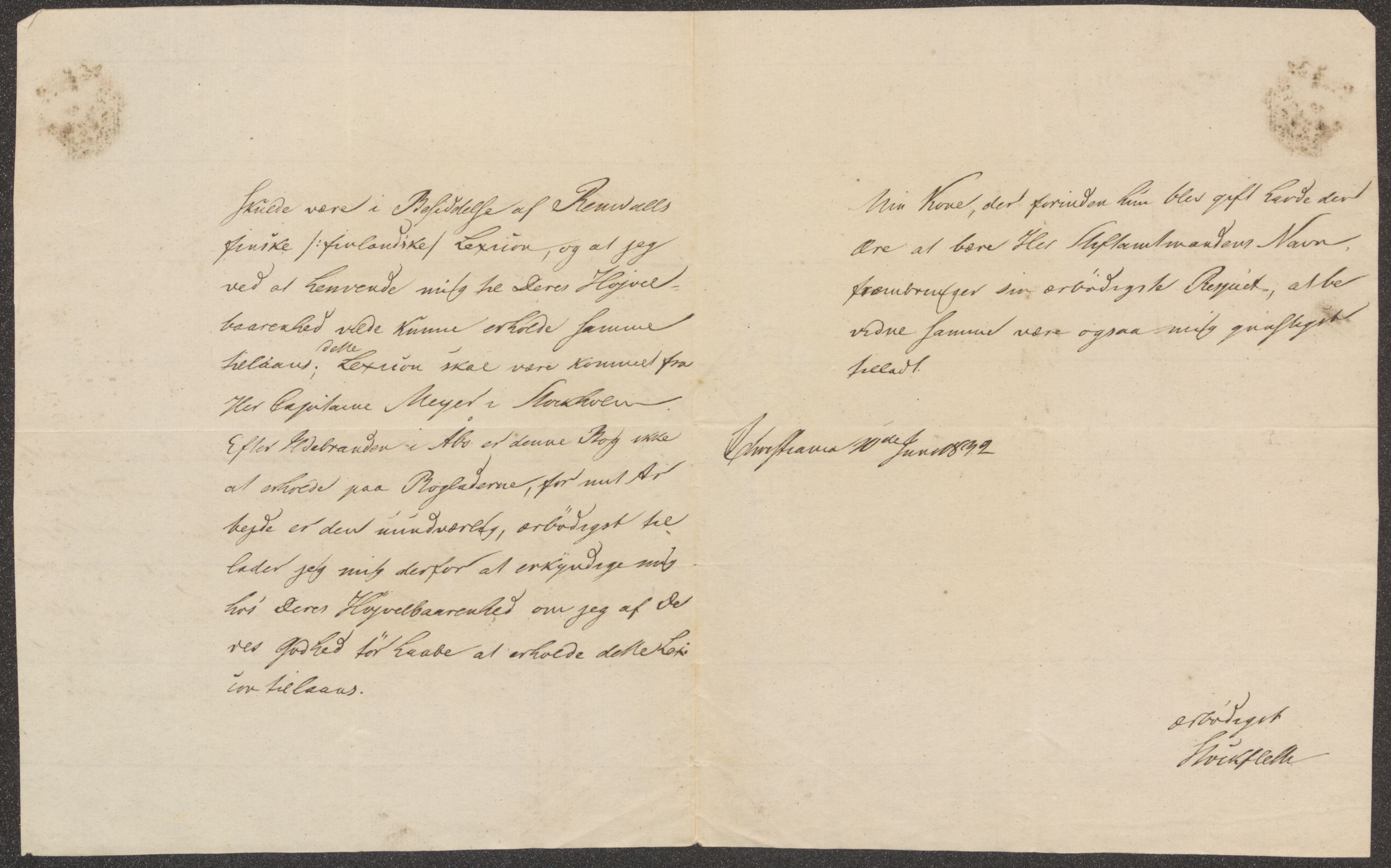 Bergens Museum, UMB/A007/D/Da/L0005/0003: Innkommende brev 1831 - 1832 / Innkommende brev 1832, 1832