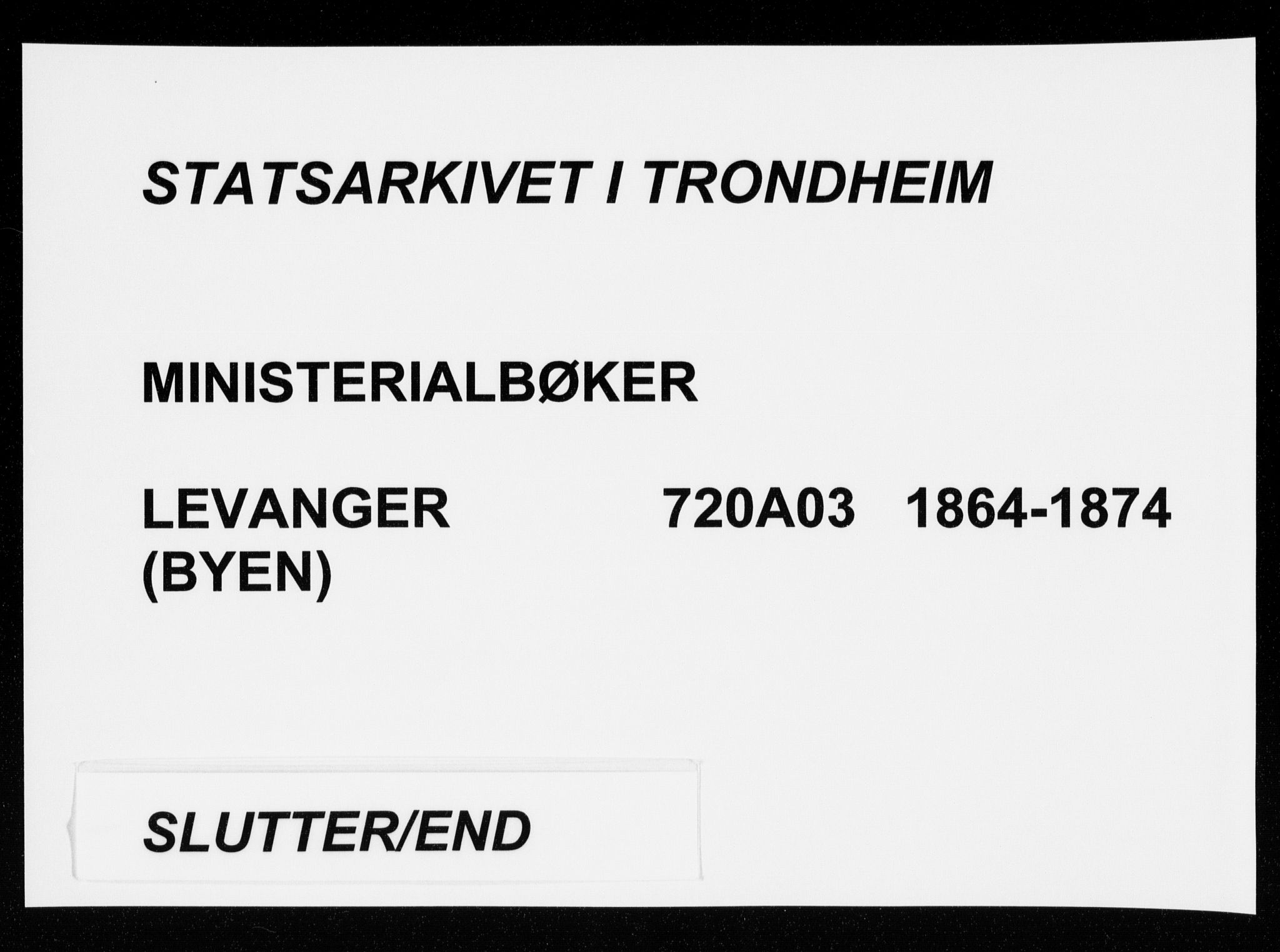 Ministerialprotokoller, klokkerbøker og fødselsregistre - Nord-Trøndelag, AV/SAT-A-1458/720/L0186: Ministerialbok nr. 720A03, 1864-1874