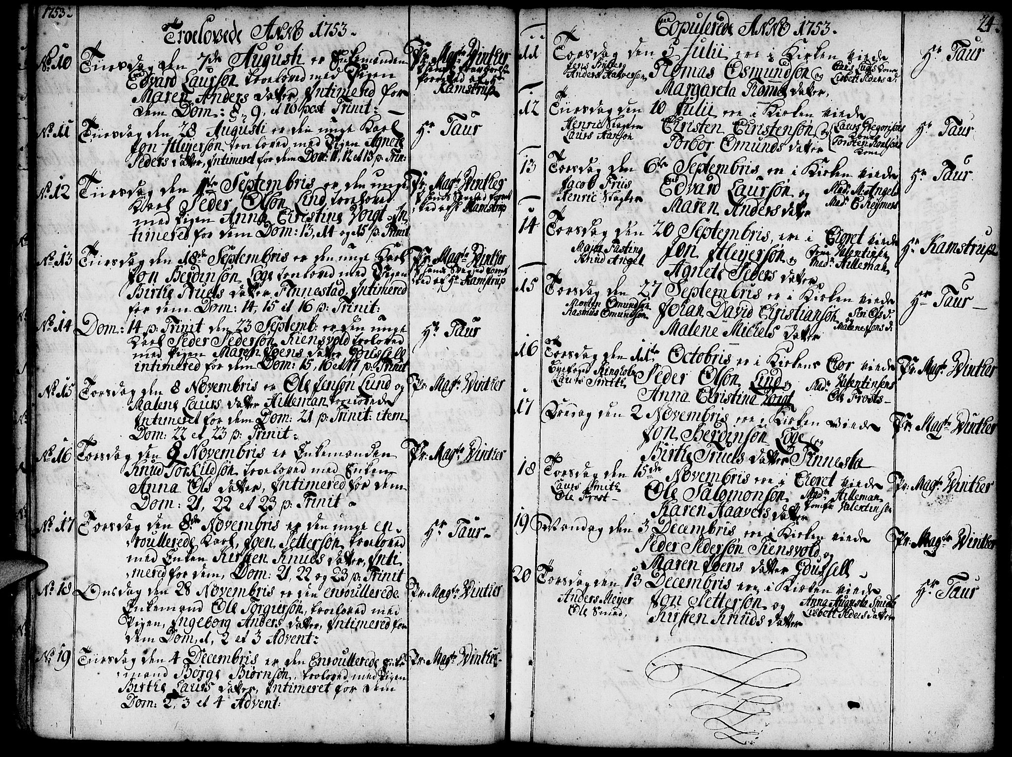 Domkirken sokneprestkontor, SAST/A-101812/001/30/30BA/L0004: Ministerialbok nr. A 4, 1744-1782, s. 24