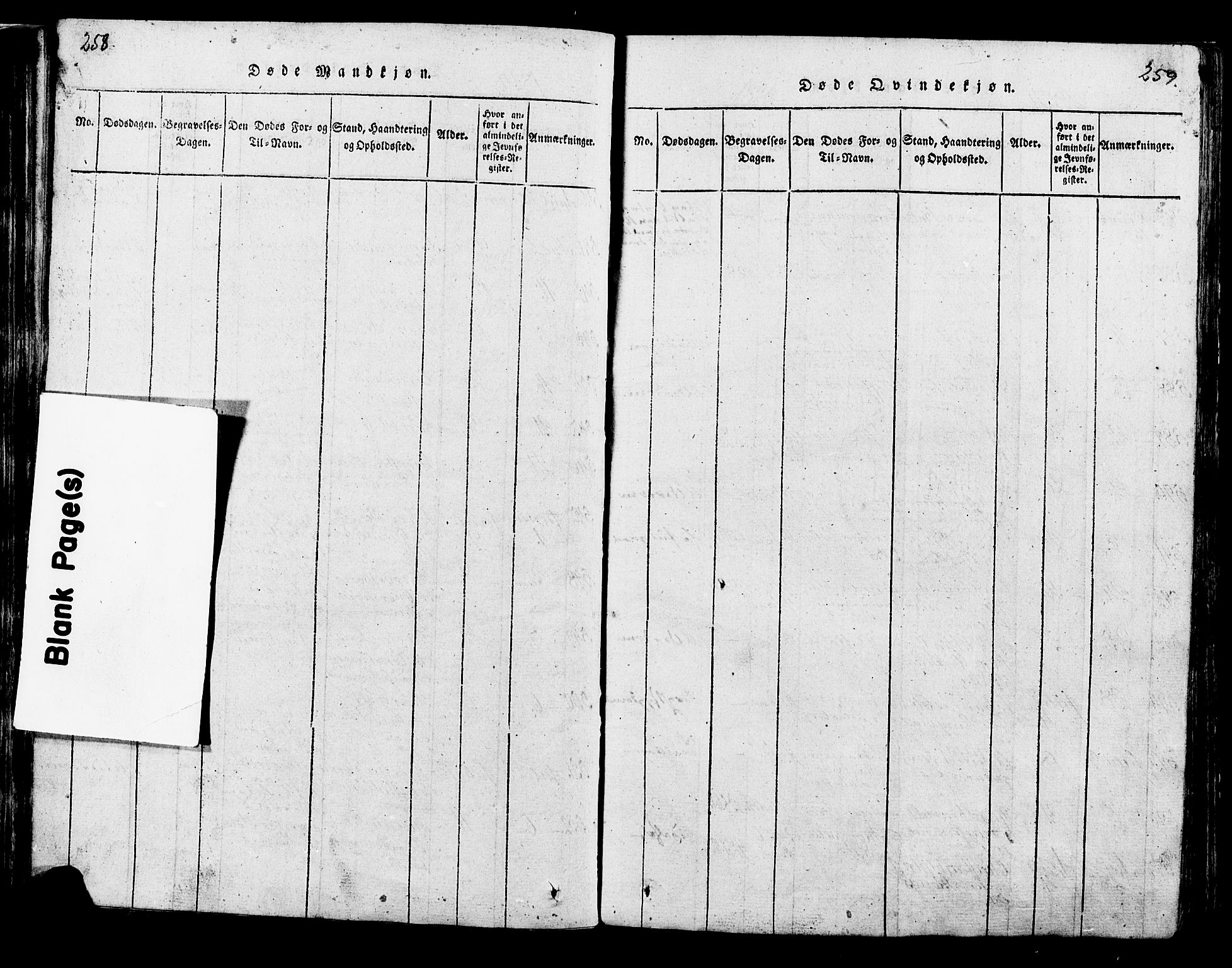 Ringsaker prestekontor, AV/SAH-PREST-014/K/Ka/L0005: Ministerialbok nr. 5, 1814-1826, s. 258-259