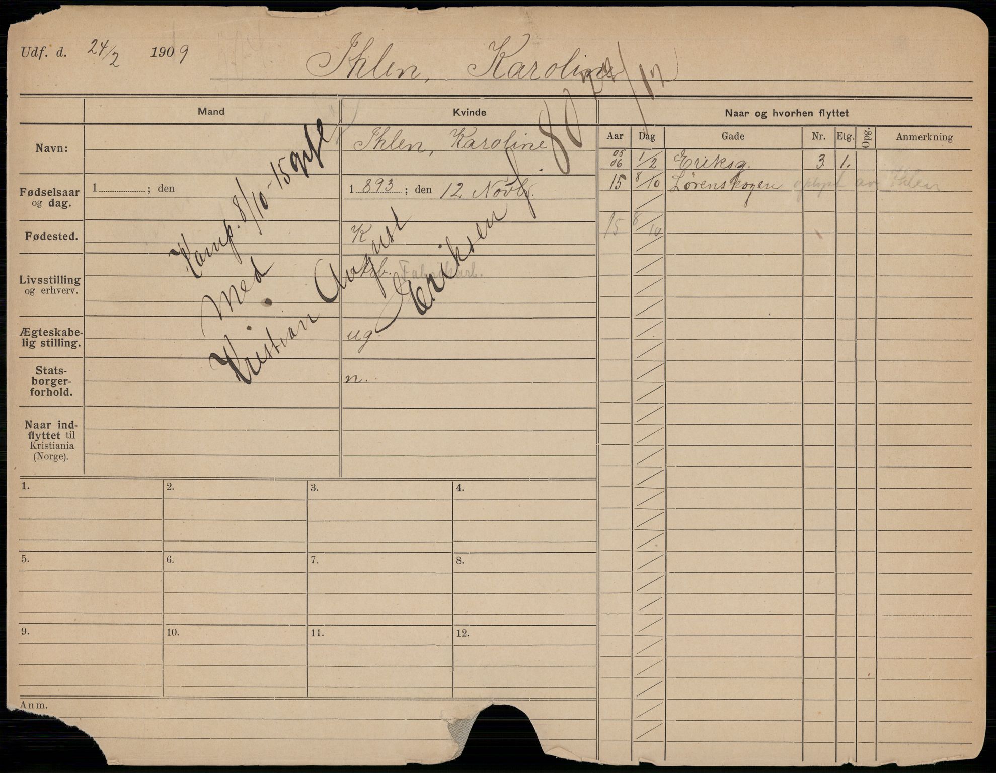 Oslo folkeregister, Registerkort, SAO/A-11715/K/Kb/L0023: I - N, 1915