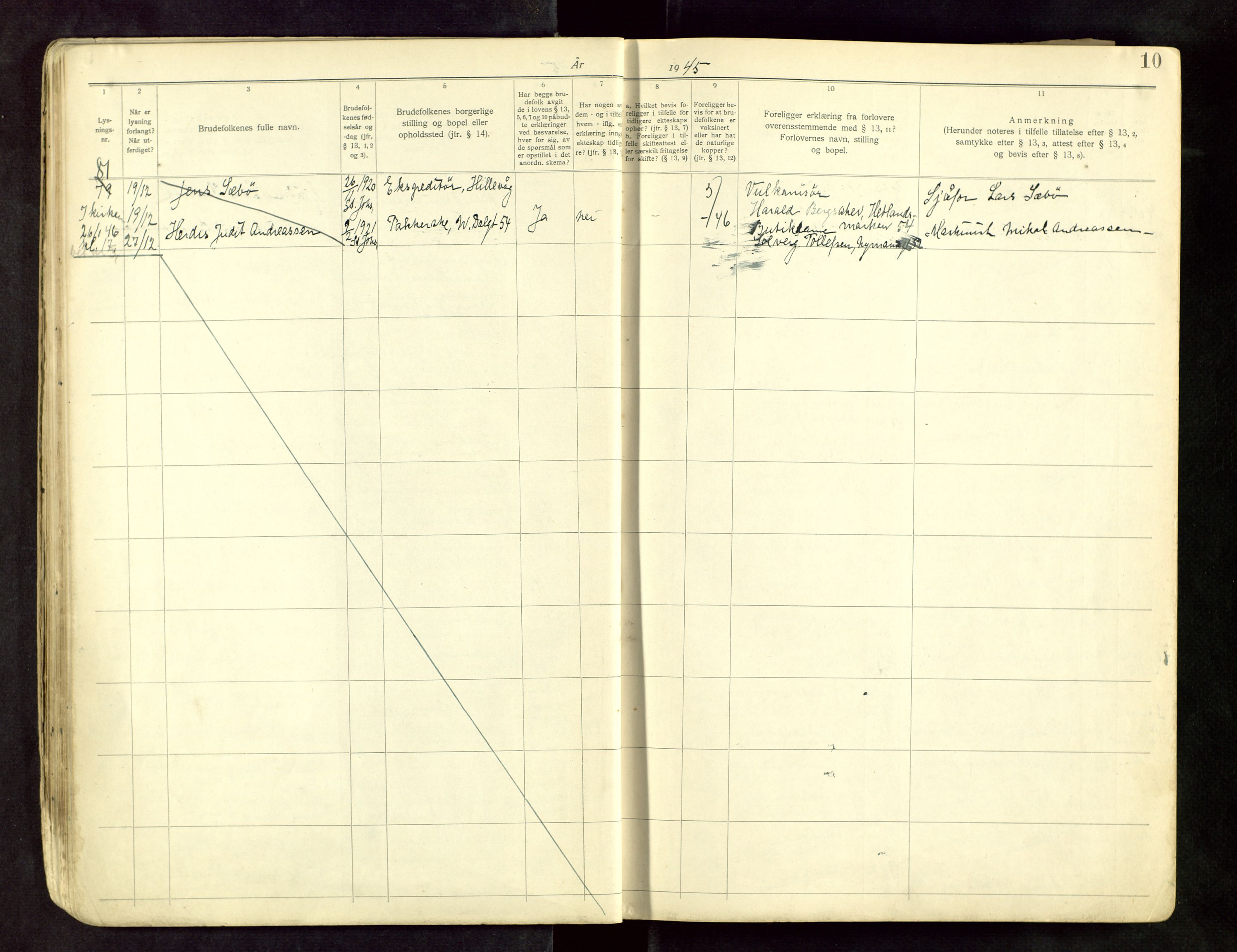 St. Johannes sokneprestkontor, SAST/A-101814/001/70/705BA/L0007: Lysningsprotokoll nr. 7, 1942-1952, s. 10