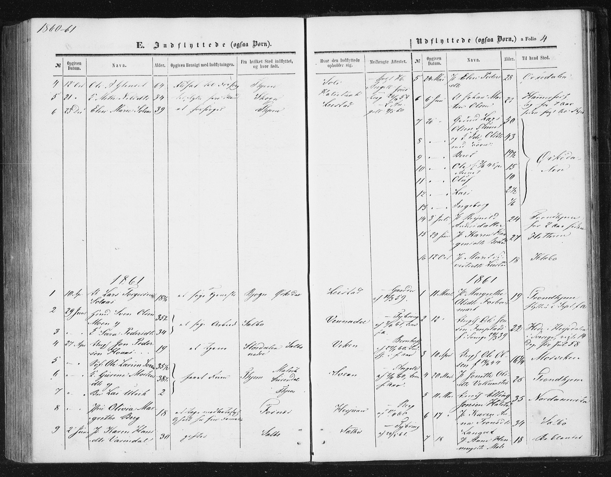 Ministerialprotokoller, klokkerbøker og fødselsregistre - Sør-Trøndelag, SAT/A-1456/616/L0408: Ministerialbok nr. 616A05, 1857-1865, s. 4