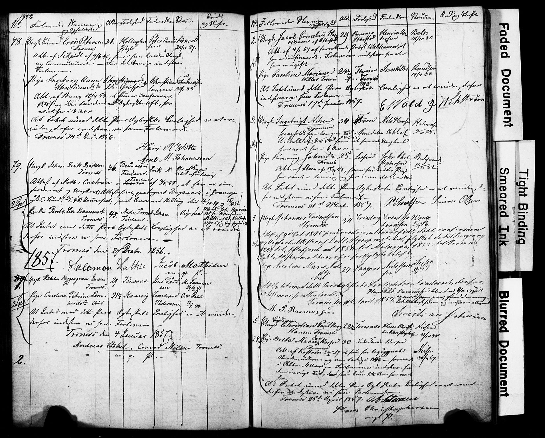 Tromsø sokneprestkontor/stiftsprosti/domprosti, AV/SATØ-S-1343/H/Hc/L0097: Lysningsprotokoll nr. 97, 1851-1872