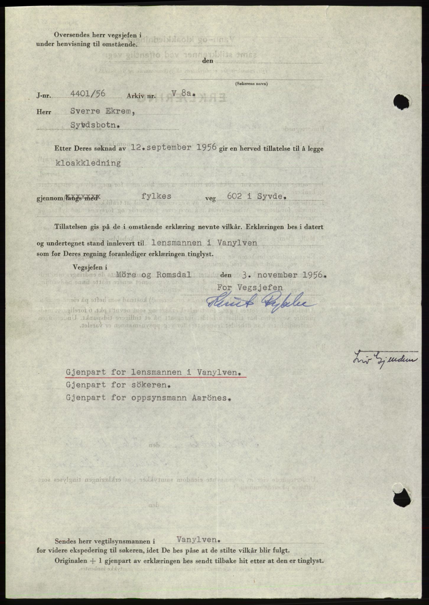 Søre Sunnmøre sorenskriveri, AV/SAT-A-4122/1/2/2C/L0105: Pantebok nr. 31A, 1956-1957, Dagboknr: 2583/1956