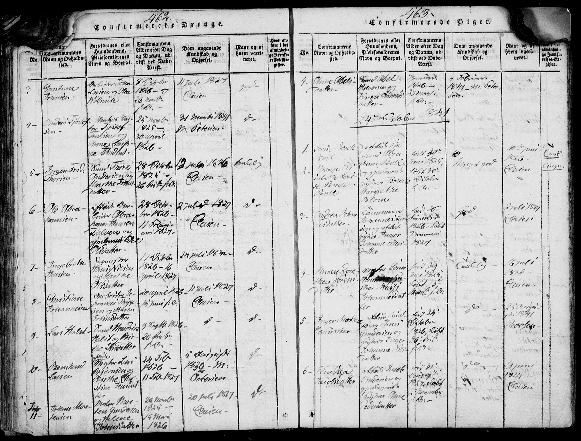 Larvik kirkebøker, AV/SAKO-A-352/F/Fb/L0002: Ministerialbok nr. II 2, 1818-1842, s. 462-463