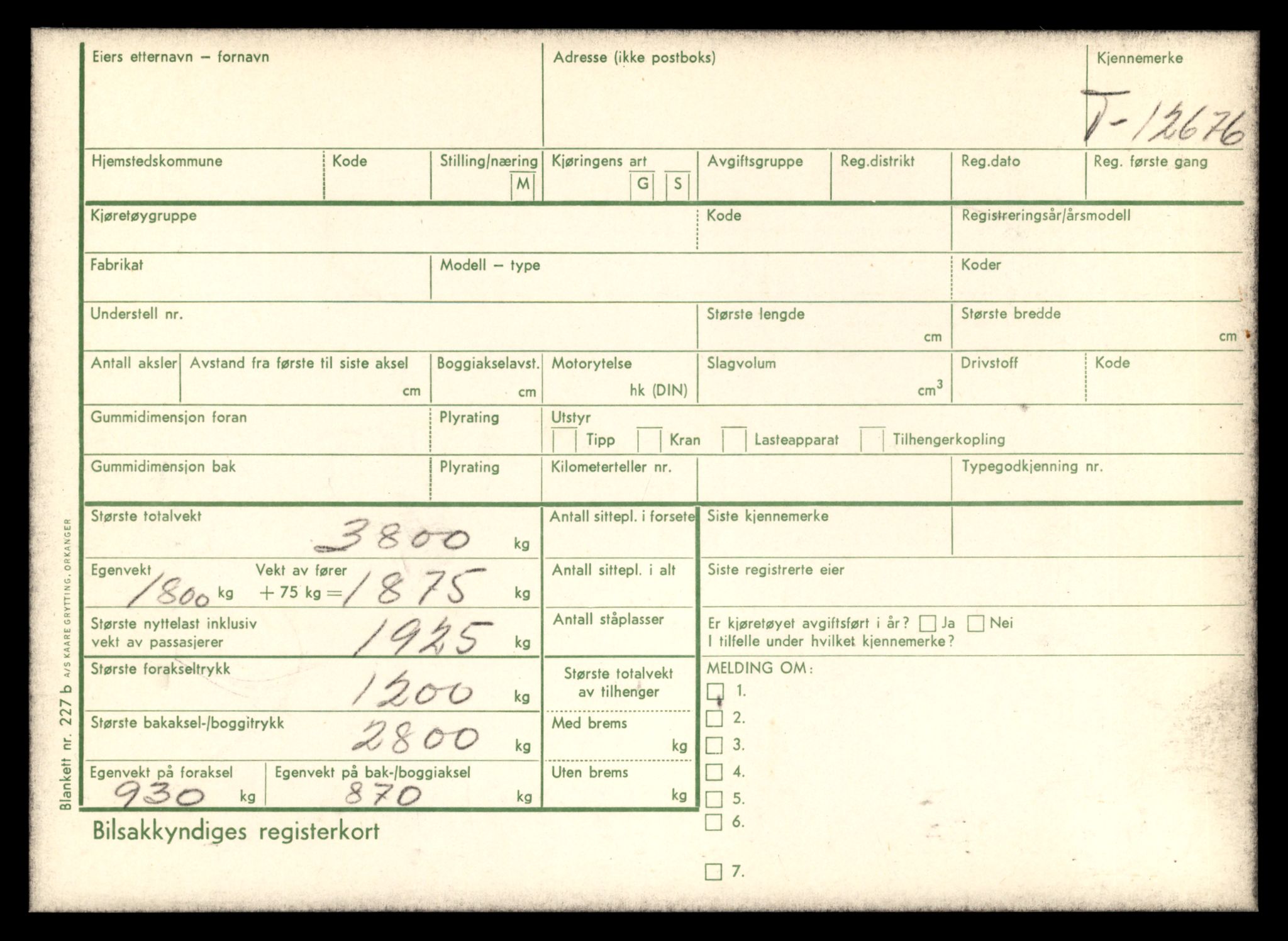 Møre og Romsdal vegkontor - Ålesund trafikkstasjon, AV/SAT-A-4099/F/Fe/L0035: Registreringskort for kjøretøy T 12653 - T 12829, 1927-1998, s. 428
