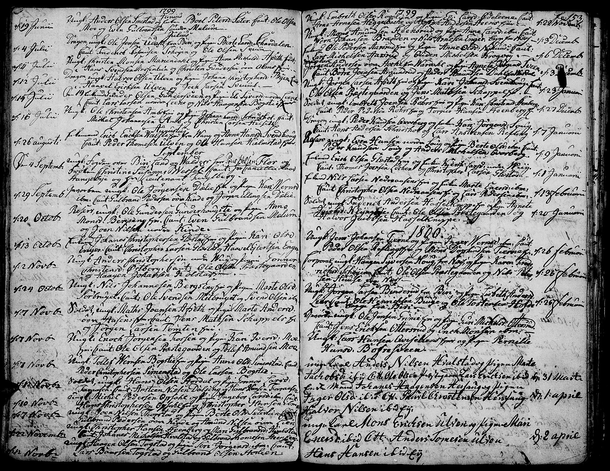 Ringsaker prestekontor, AV/SAH-PREST-014/K/Ka/L0004: Ministerialbok nr. 4, 1799-1814, s. 153