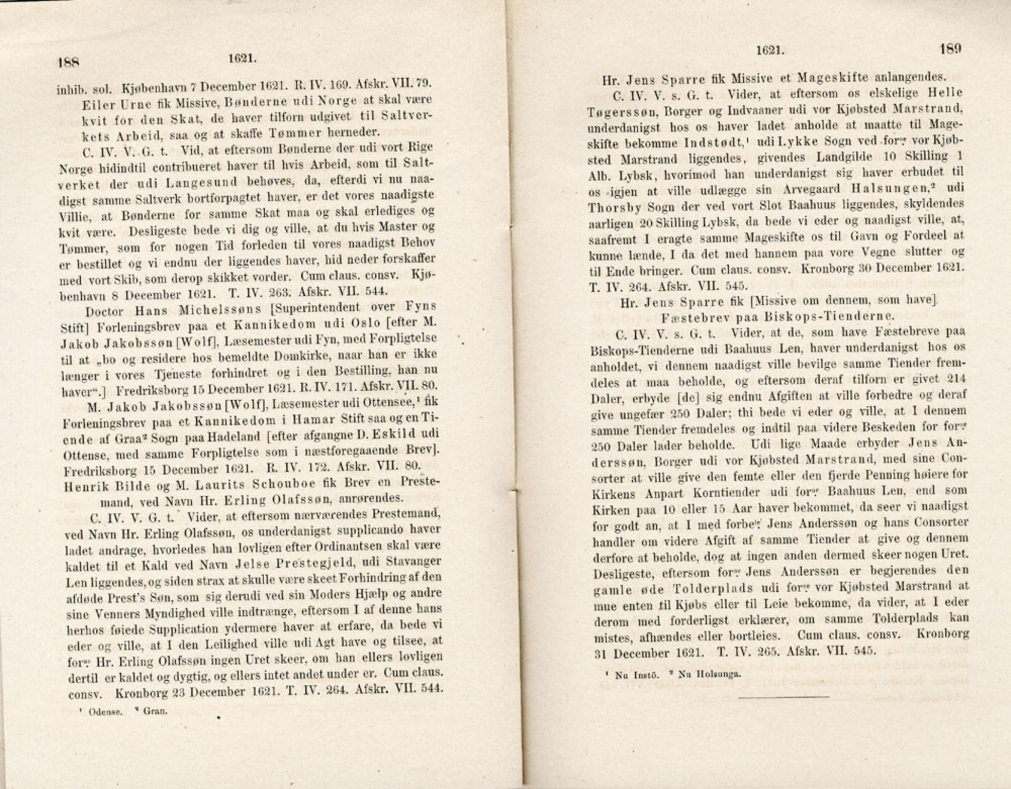 Publikasjoner utgitt av Det Norske Historiske Kildeskriftfond, PUBL/-/-/-: Norske Rigs-Registranter, bind 5, 1619-1627, s. 188-189