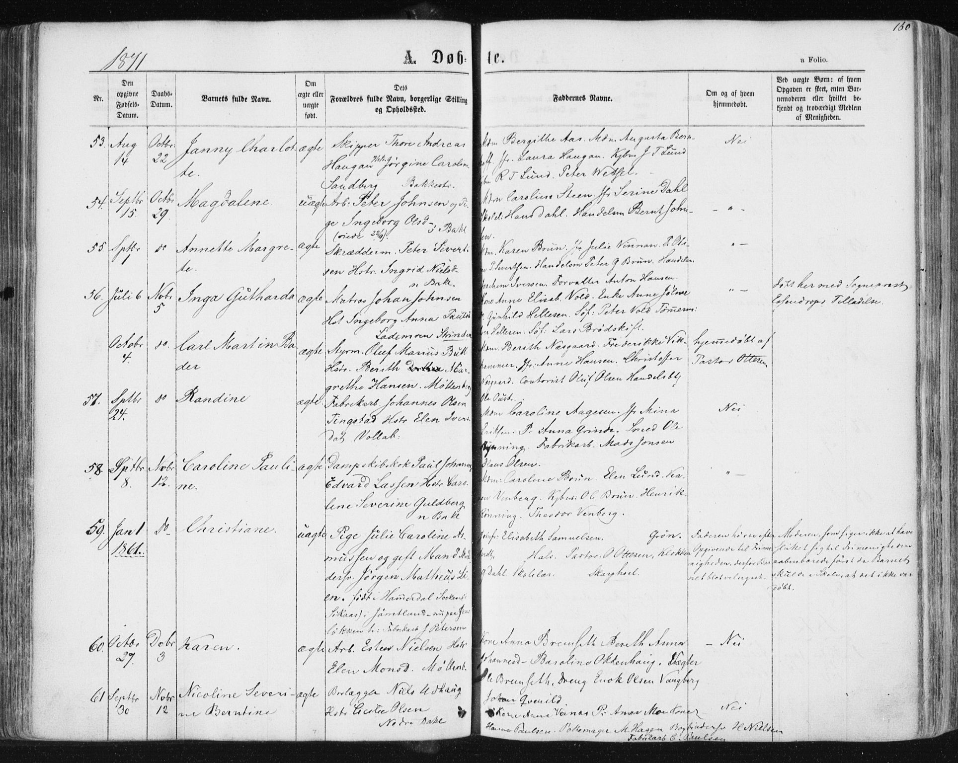 Ministerialprotokoller, klokkerbøker og fødselsregistre - Sør-Trøndelag, SAT/A-1456/604/L0186: Ministerialbok nr. 604A07, 1866-1877, s. 160