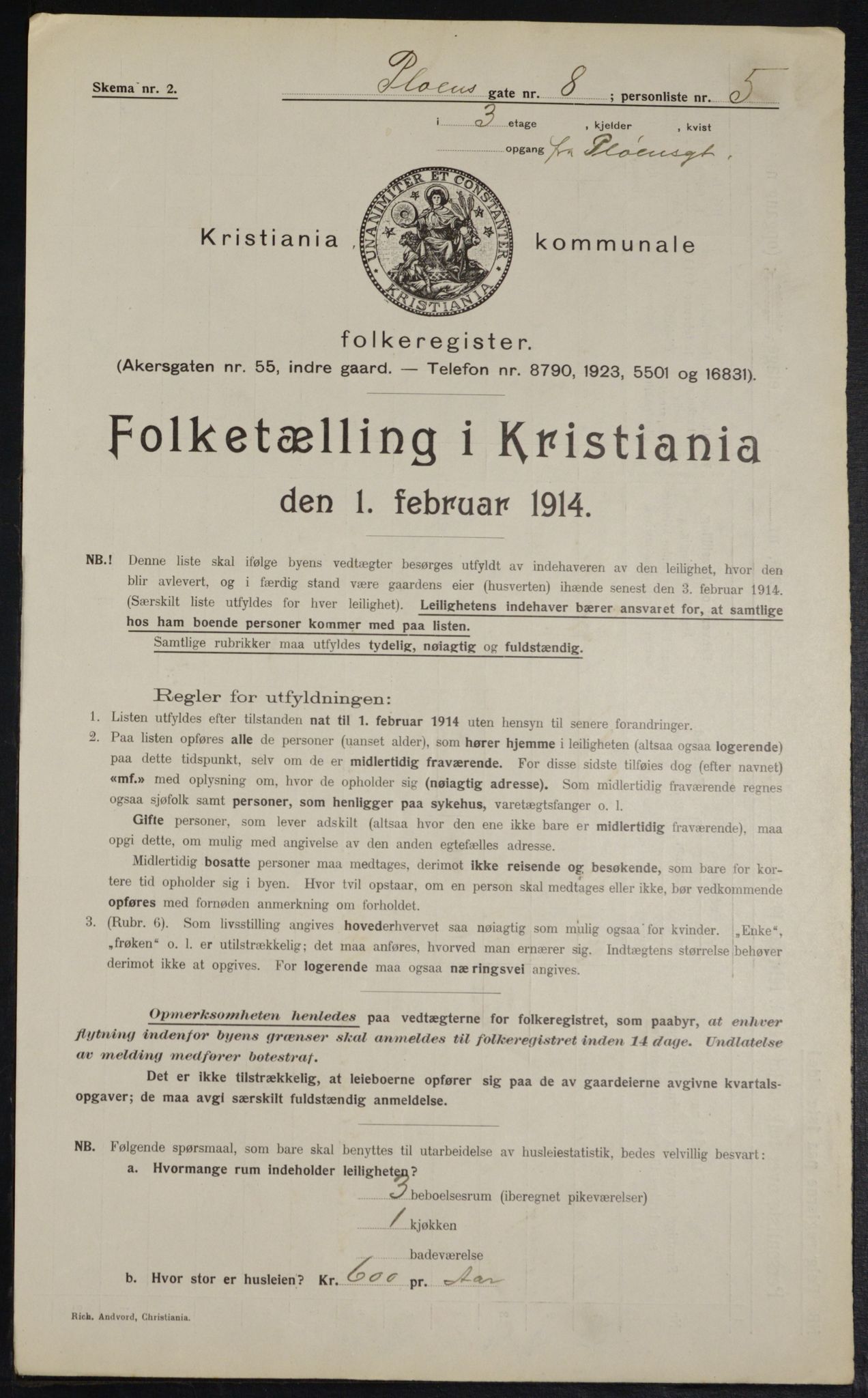 OBA, Kommunal folketelling 1.2.1914 for Kristiania, 1914, s. 81013