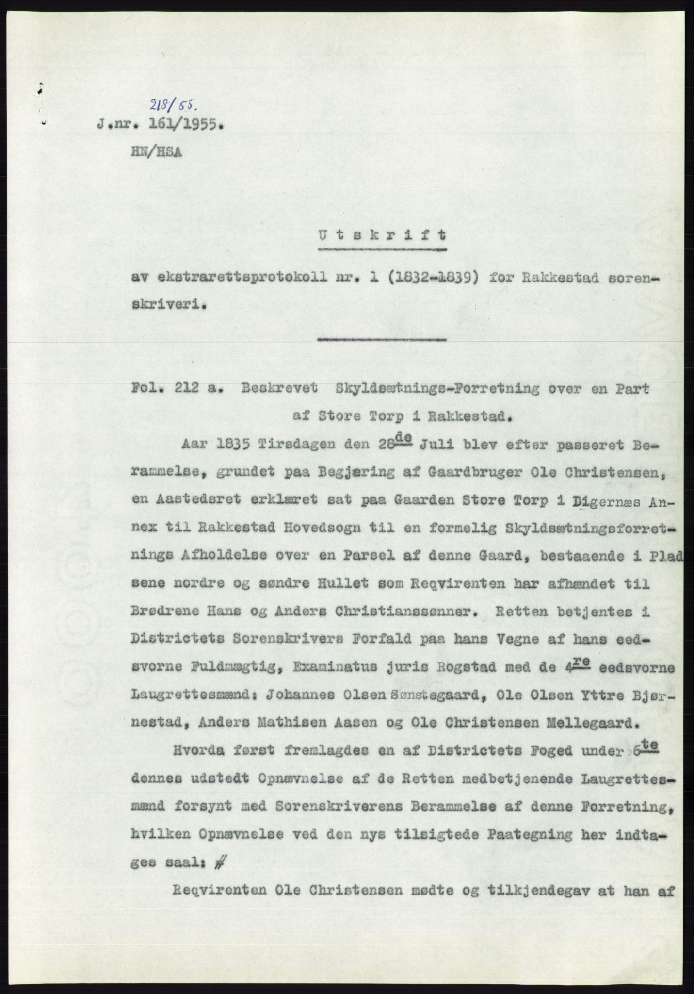 Statsarkivet i Oslo, SAO/A-10621/Z/Zd/L0002: Avskrifter, j.nr 5-691/1955, 1955, s. 146