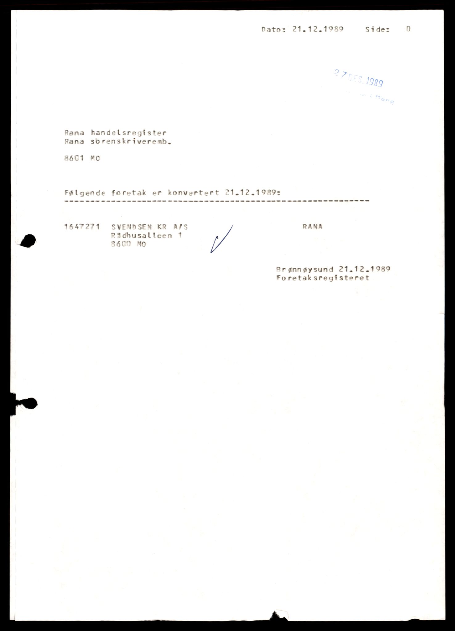 Rana sorenskriveri , SAT/A-1108/2/J/Jc/Jca/L0006: Andelslag A - Å, 1950-1989, s. 1