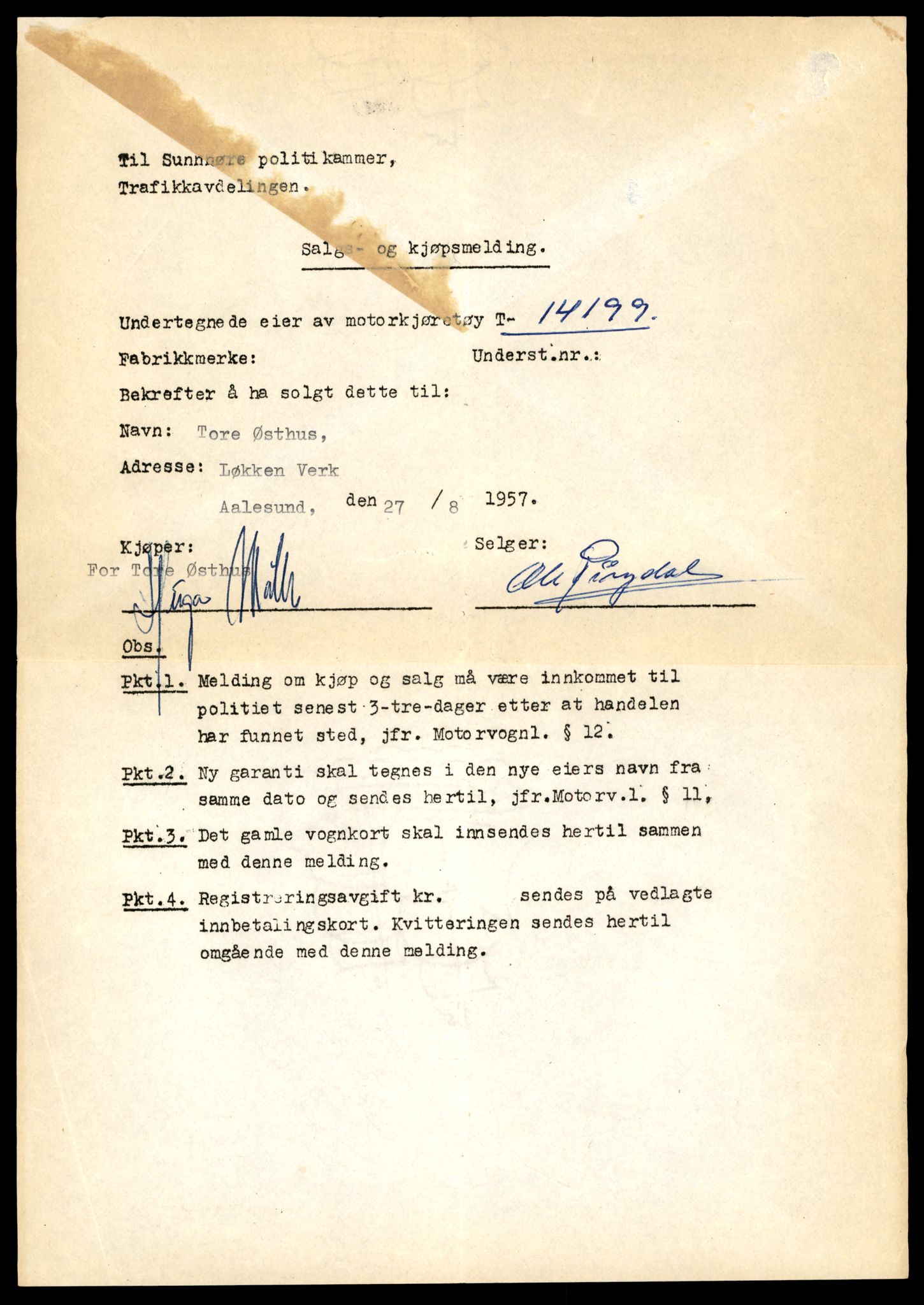 Møre og Romsdal vegkontor - Ålesund trafikkstasjon, AV/SAT-A-4099/F/Fe/L0043: Registreringskort for kjøretøy T 14080 - T 14204, 1927-1998, s. 3215