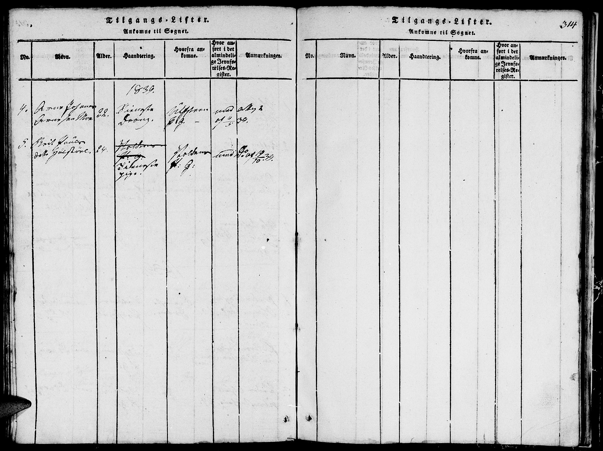 Ministerialprotokoller, klokkerbøker og fødselsregistre - Møre og Romsdal, AV/SAT-A-1454/507/L0078: Klokkerbok nr. 507C01, 1816-1840, s. 314