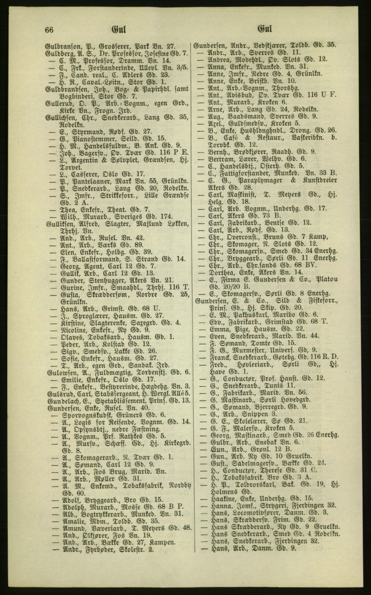 Kristiania/Oslo adressebok, PUBL/-, 1881, s. 66